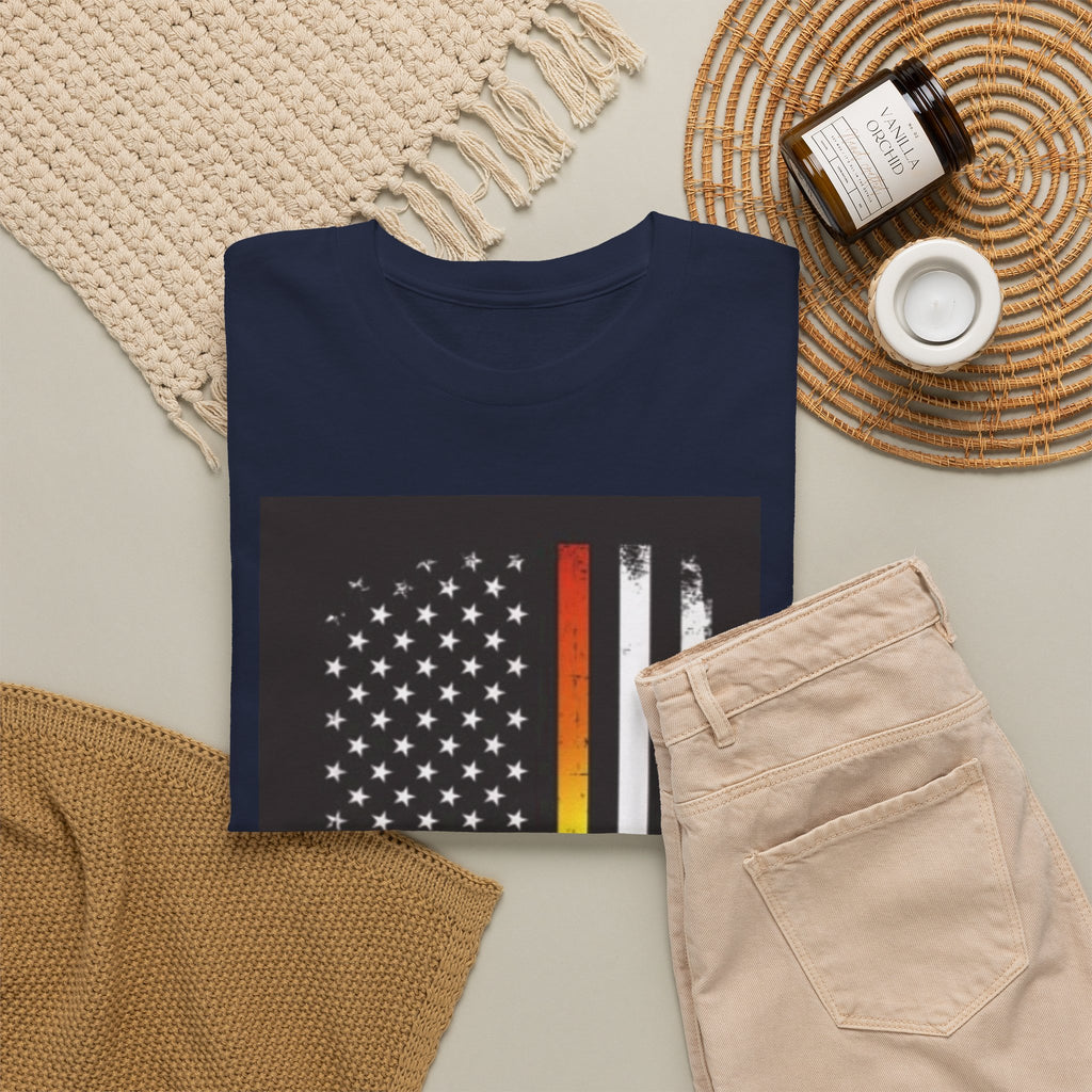 LGBTQ+ Pride Flag T‑Shirt — Distressed American Flag with Rainbow Stripe