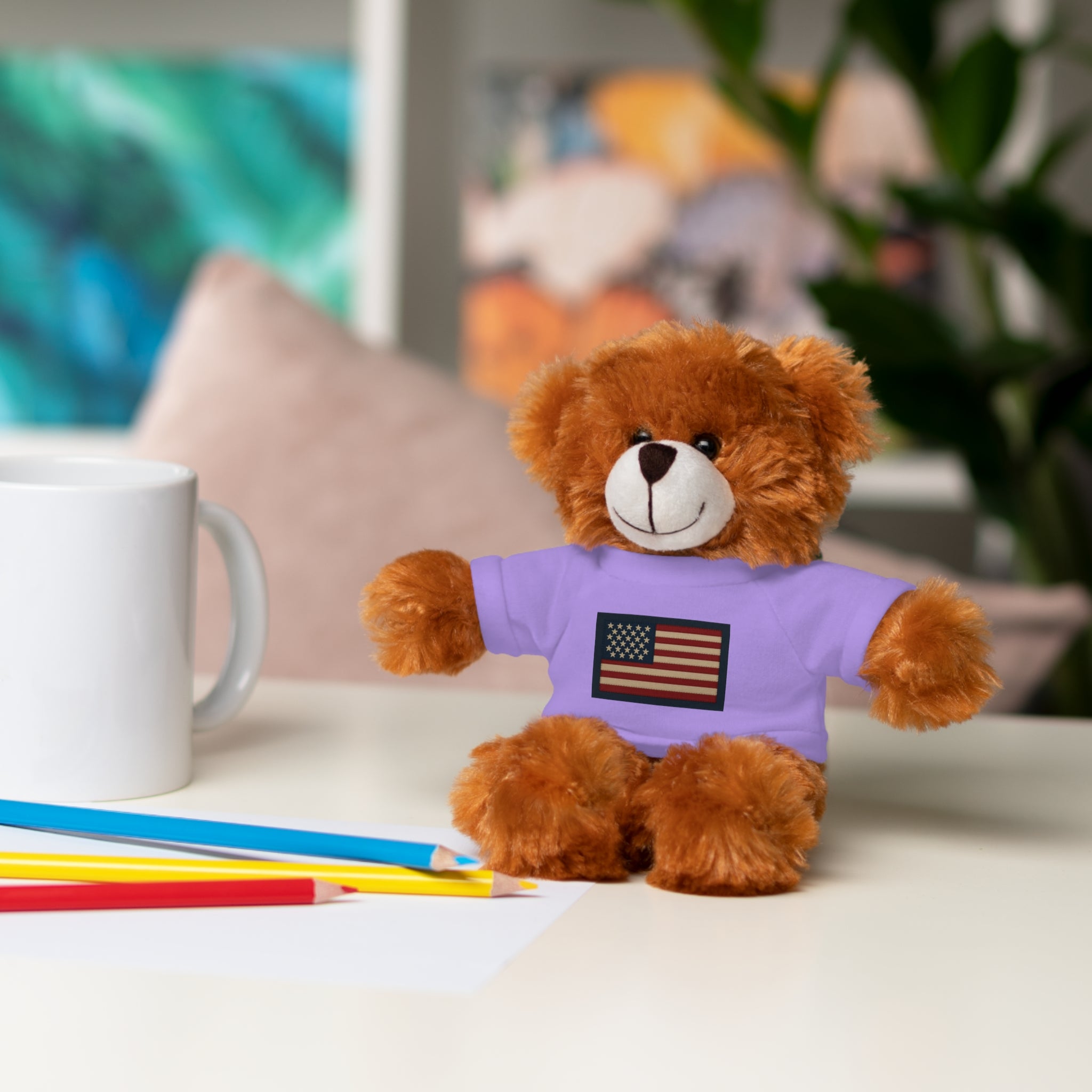 American Flag Teddy Bear with Tee — Patriotic Plush Gift