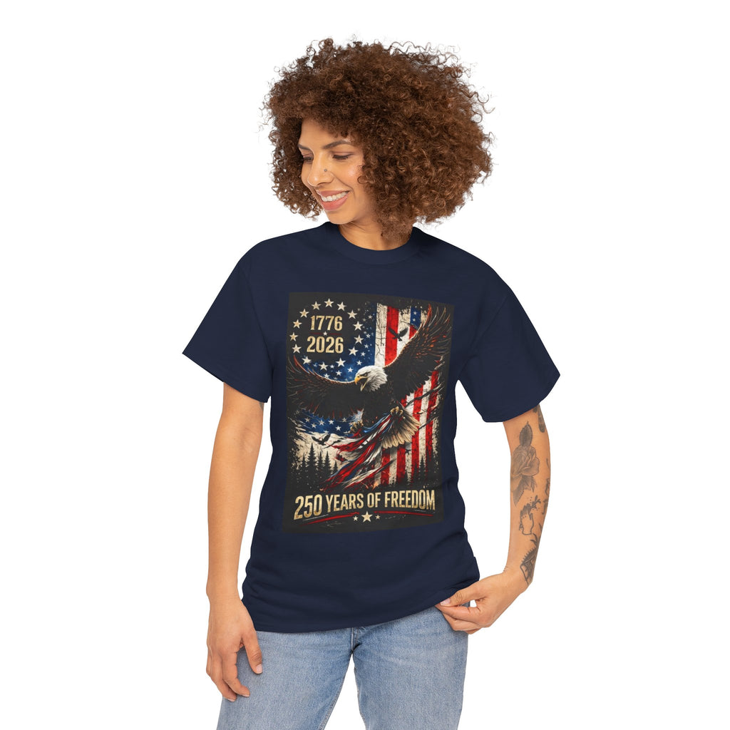 Patriotic Tee — 1776–2026 Bald Eagle "250 Years of Freedom" Shirt