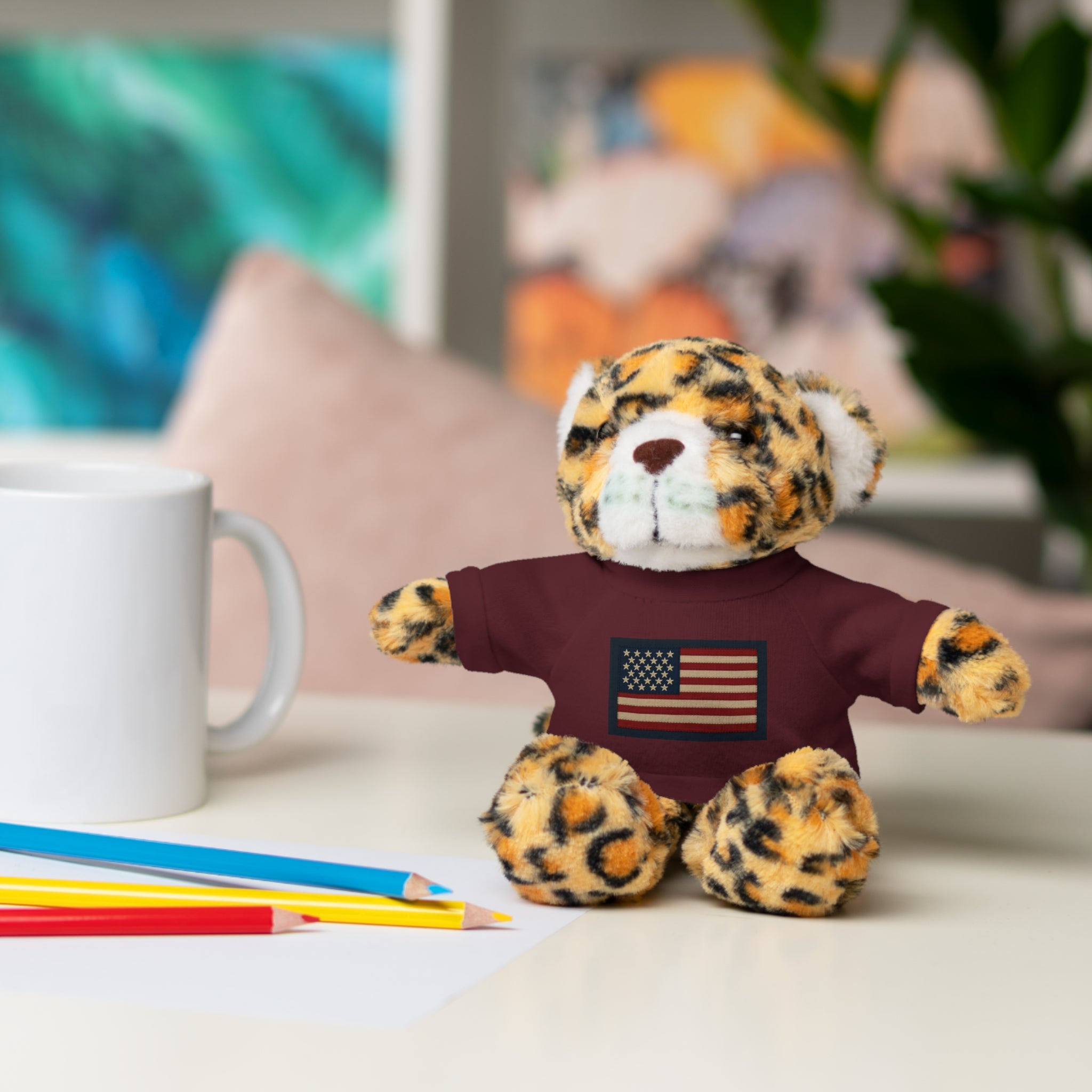 American Flag Teddy Bear with Tee — Patriotic Plush Gift