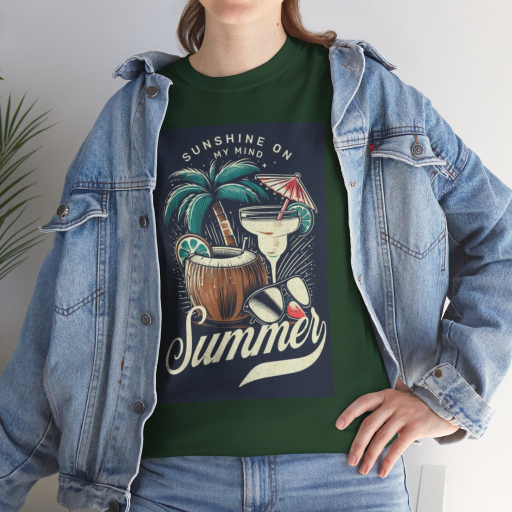 Summer Cocktail Tee — "Sunshine On My Mind" Tropical Beach T-Shirt