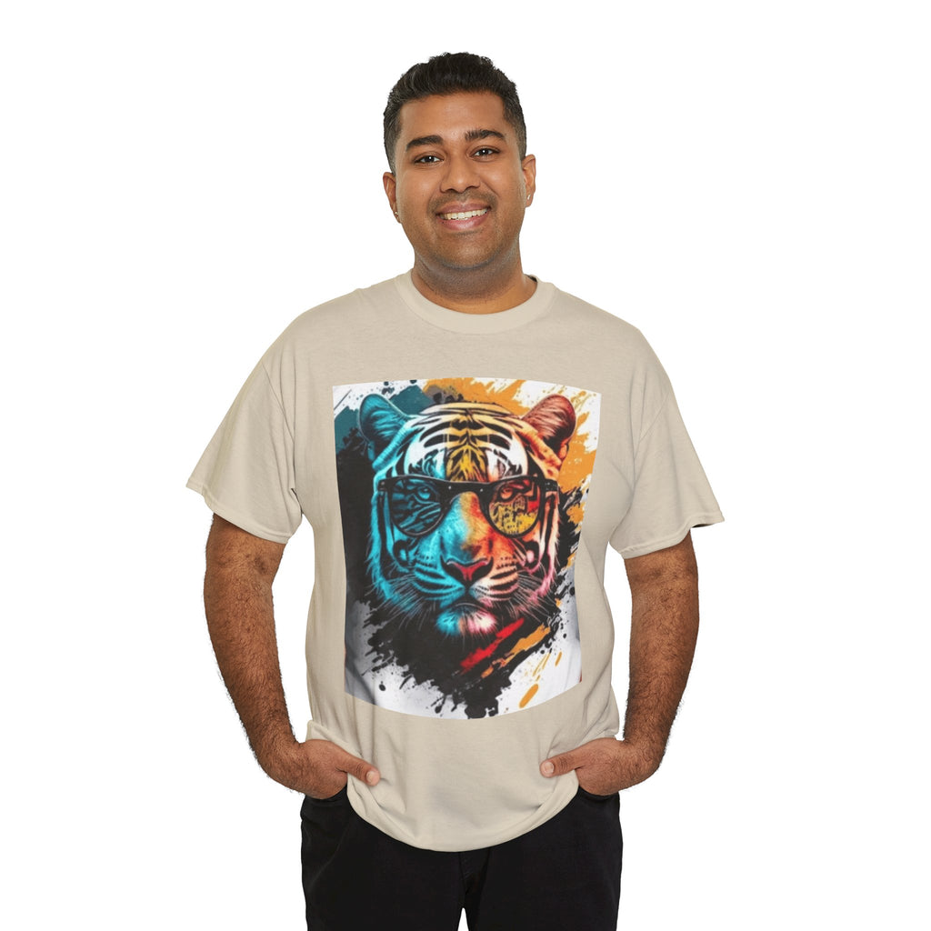 Tiger Portrait T-Shirt — Colorful Abstract Tiger Face Tee