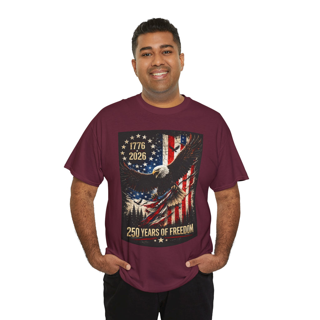Patriotic Tee — 1776–2026 Bald Eagle "250 Years of Freedom" Shirt