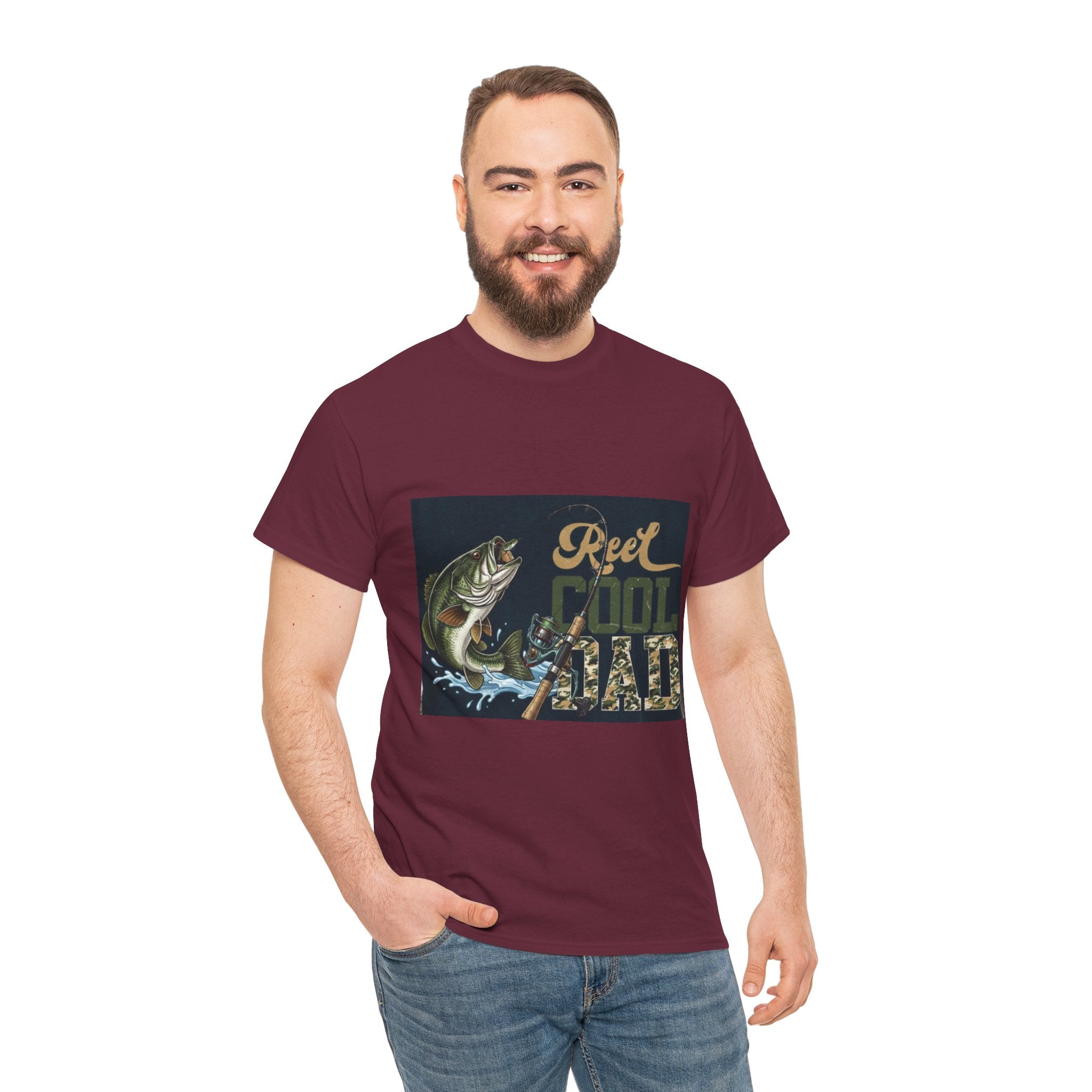 Fishing T-Shirt — "Reel Cool Dad" Graphic Tee