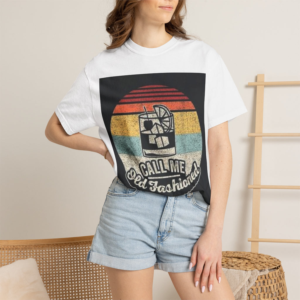 T-Shirt — "Call Me Old Fashioned" Retro Cocktail Graphic Tee
