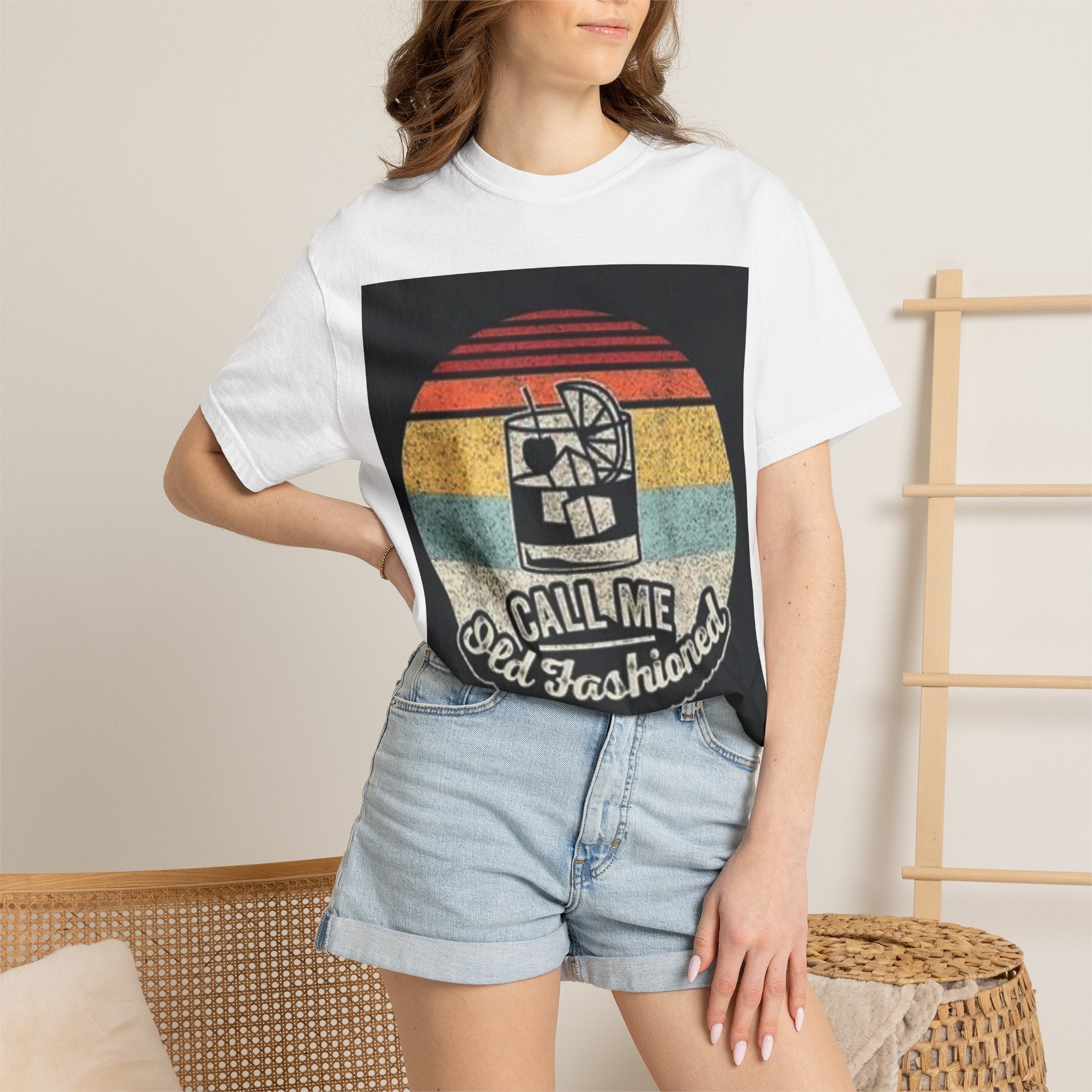 T-Shirt — "Call Me Old Fashioned" Retro Cocktail Graphic Tee
