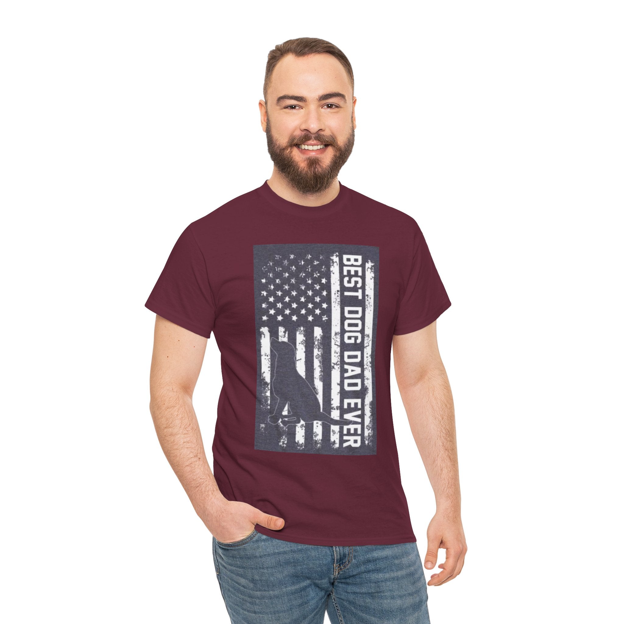 Best Dog Dad Ever T-Shirt – Patriotic American Flag Dog Dad Tee