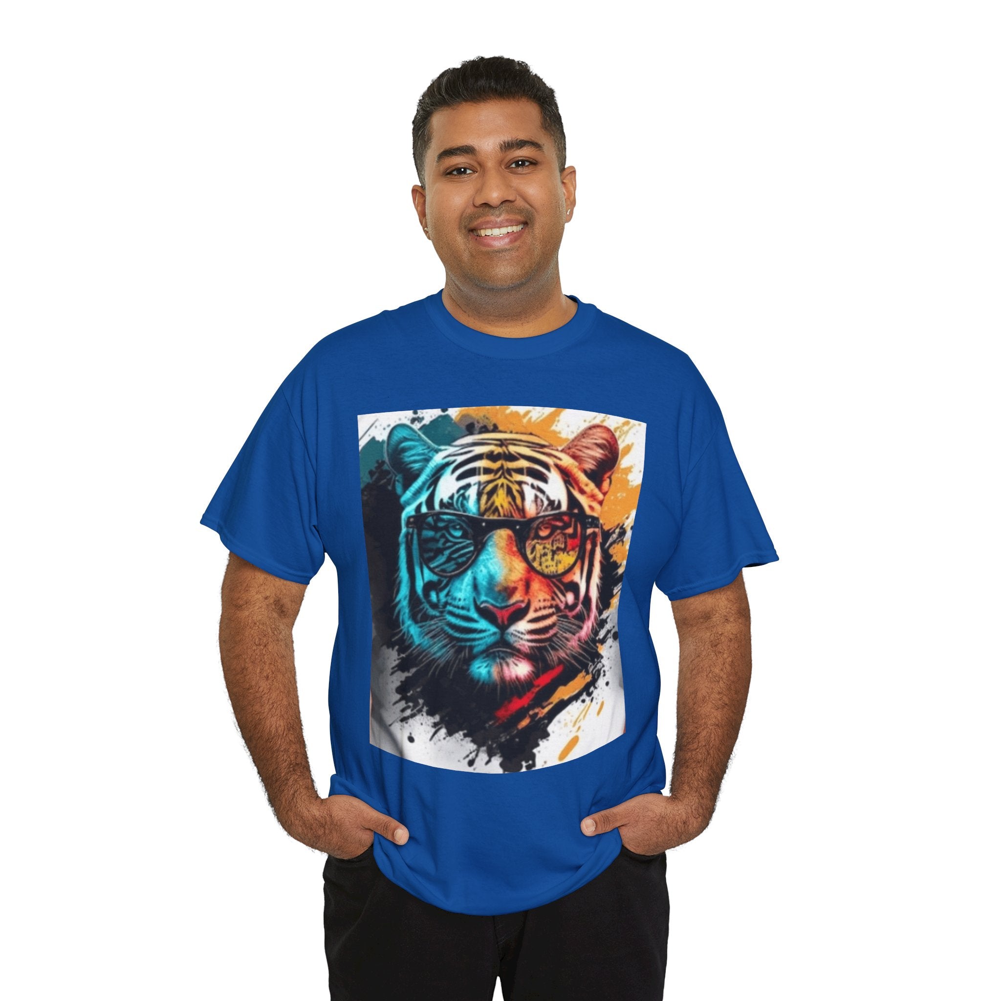 Tiger Portrait T-Shirt — Colorful Abstract Tiger Face Tee