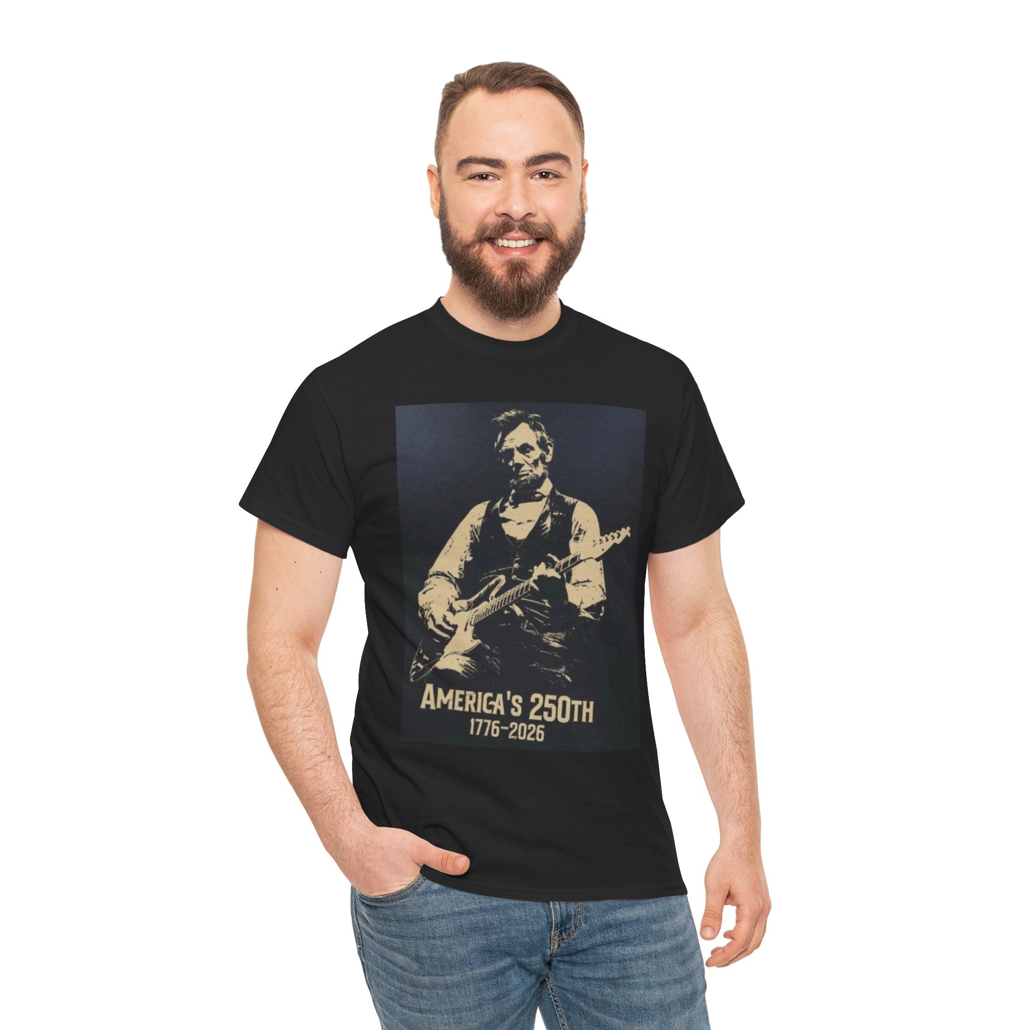 America's 250th Guitar Tee — 1776–2026 Patriotic Rock T‑Shirt
