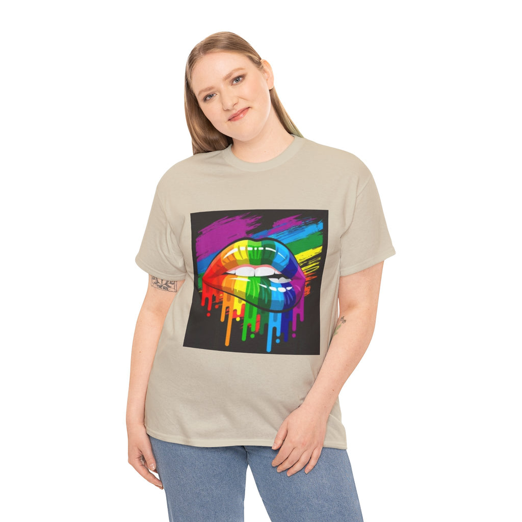 T-Shirt — Rainbow Drip Lips Pride Graphic Tee
