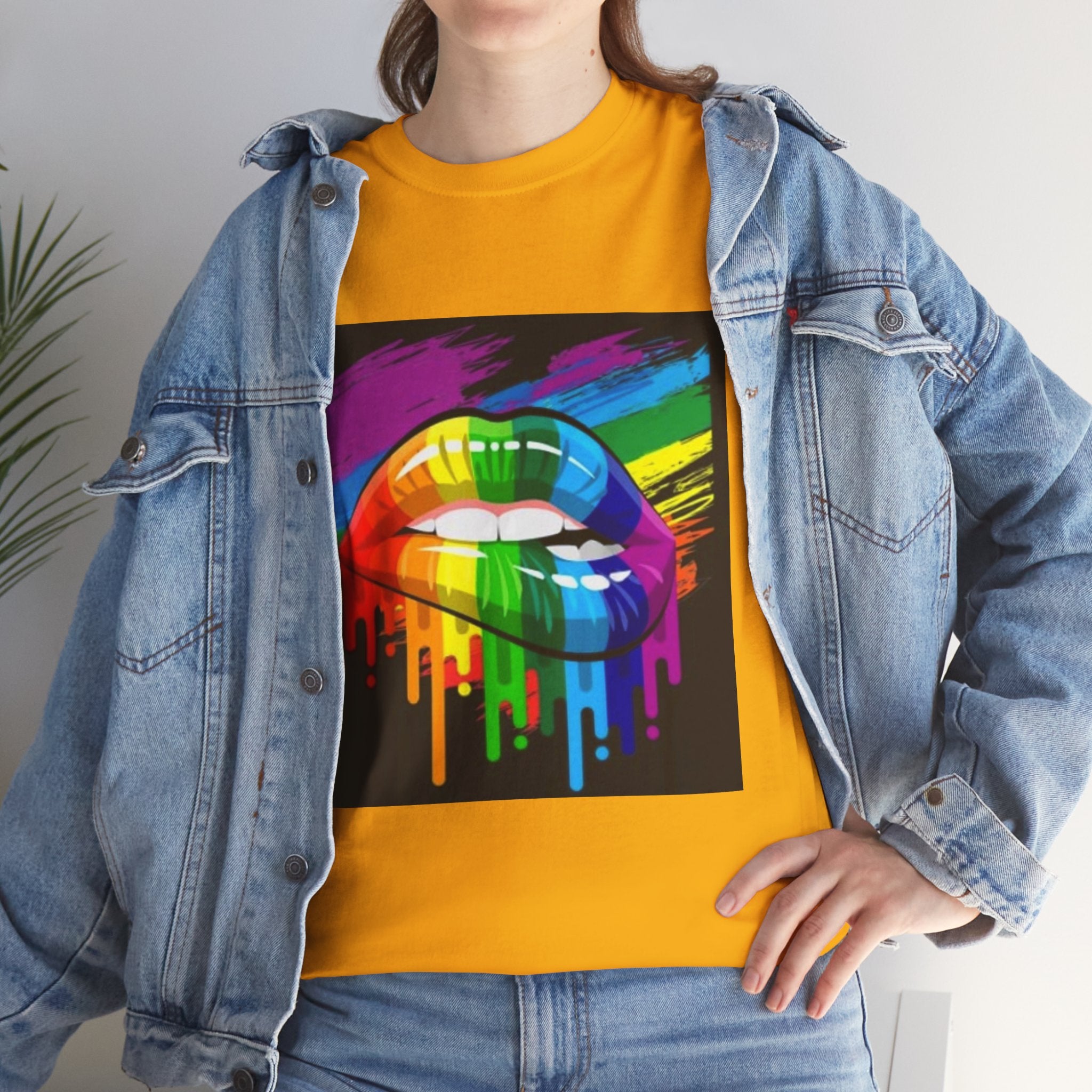 T-Shirt — Rainbow Drip Lips Pride Graphic Tee