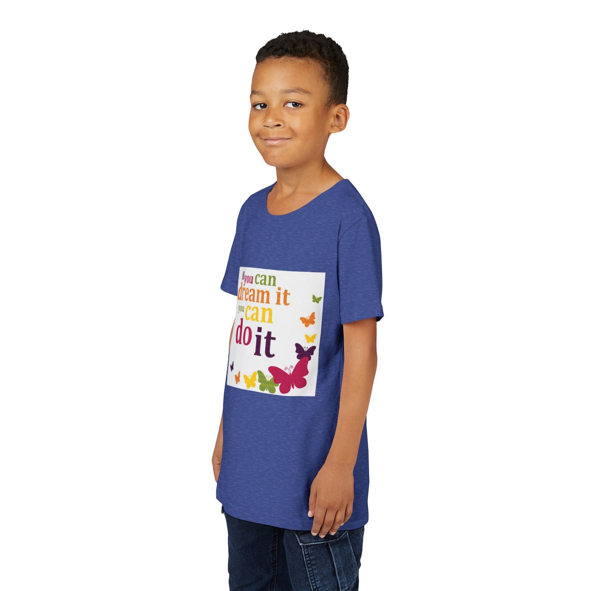Youth Tee – "If You Can Dream It You Can Do It" Colorful Butterfly Inspirational Shirt