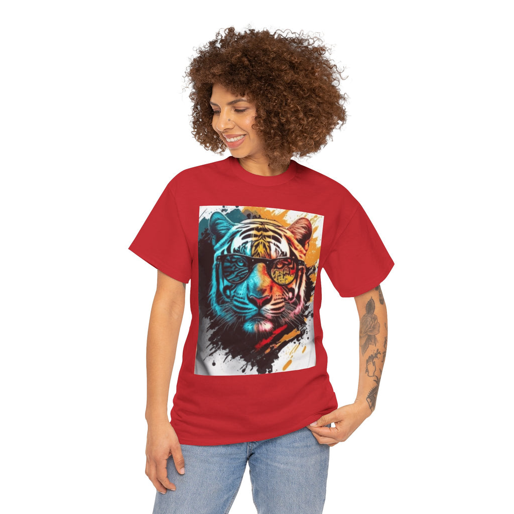 Tiger Portrait T-Shirt — Colorful Abstract Tiger Face Tee