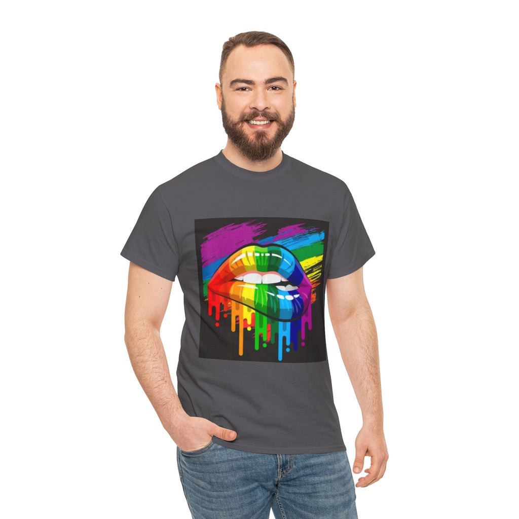 T-Shirt — Rainbow Drip Lips Pride Graphic Tee