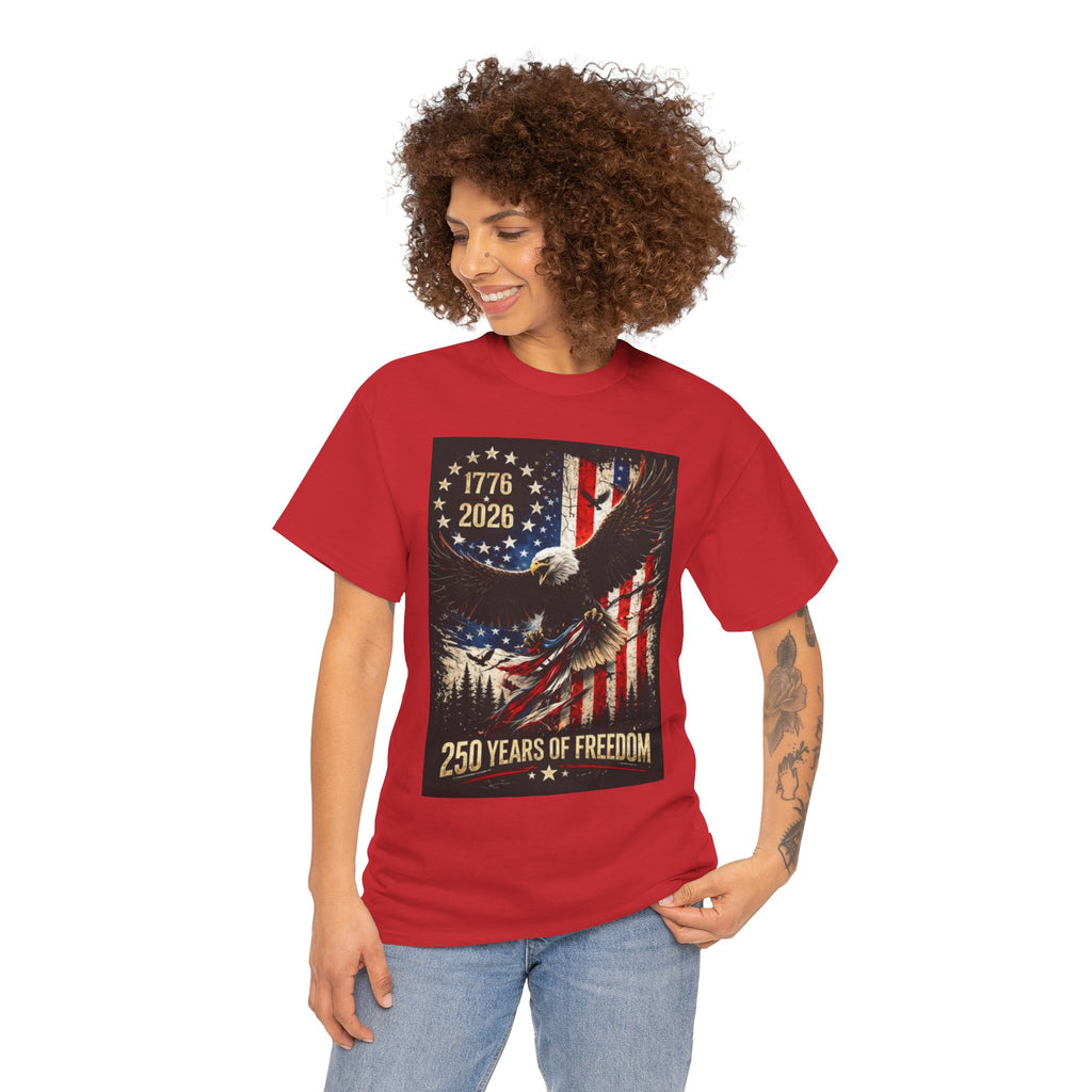 Patriotic Tee — 1776–2026 Bald Eagle "250 Years of Freedom" Shirt