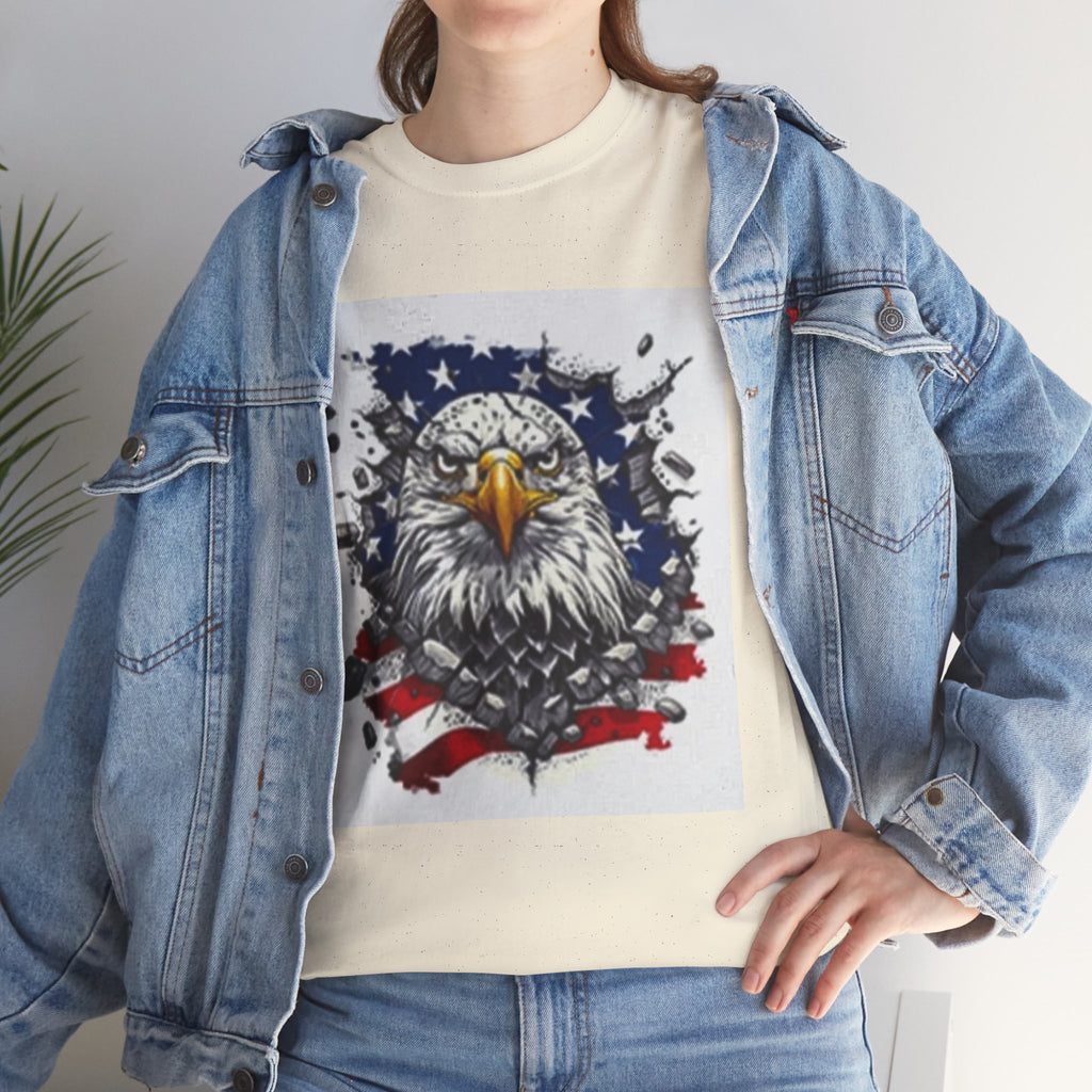 Eagle American Flag T-Shirt — Patriotic Bald Eagle Graphic Tee for 4th of July