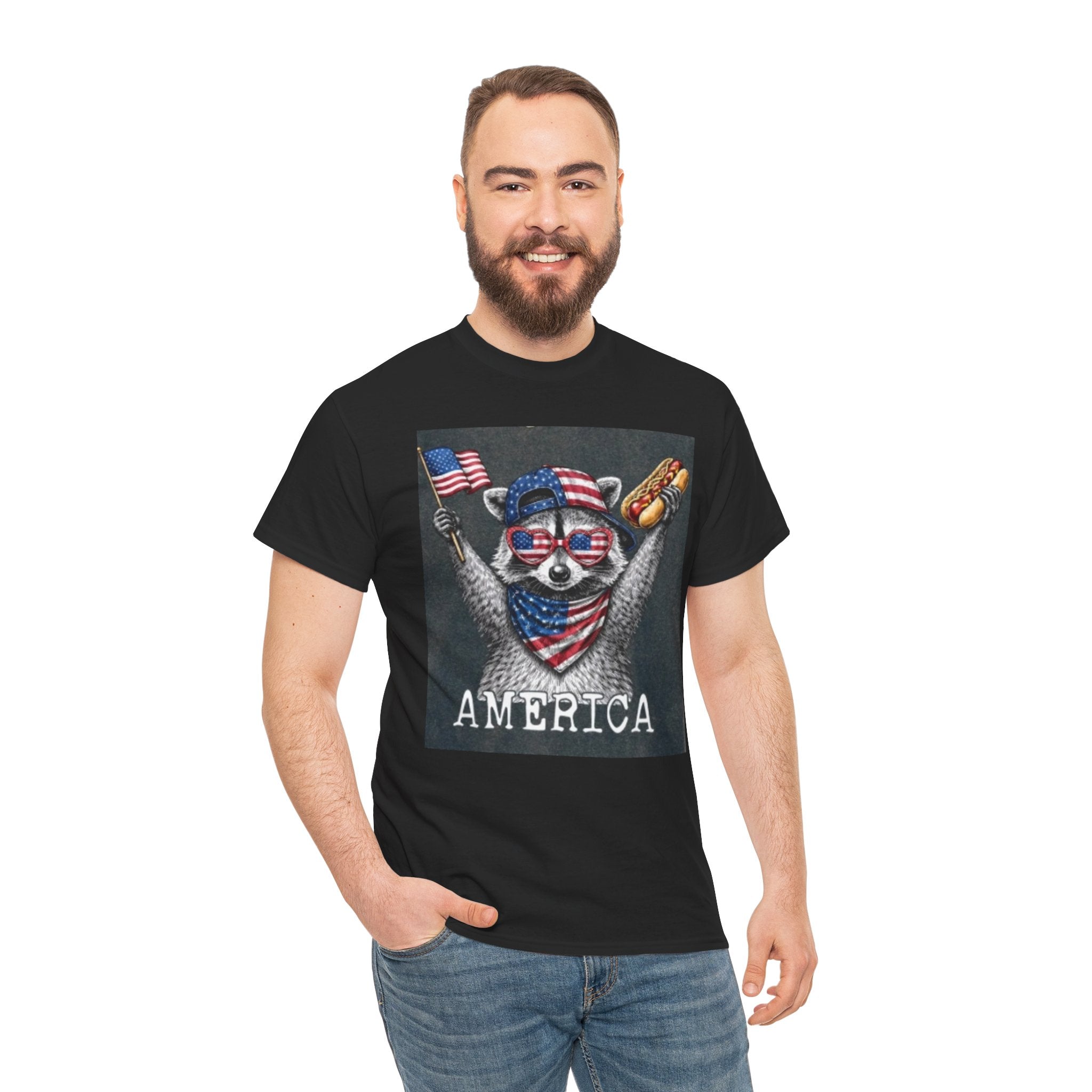 Patriotic Raccoon 'America' T-Shirt
