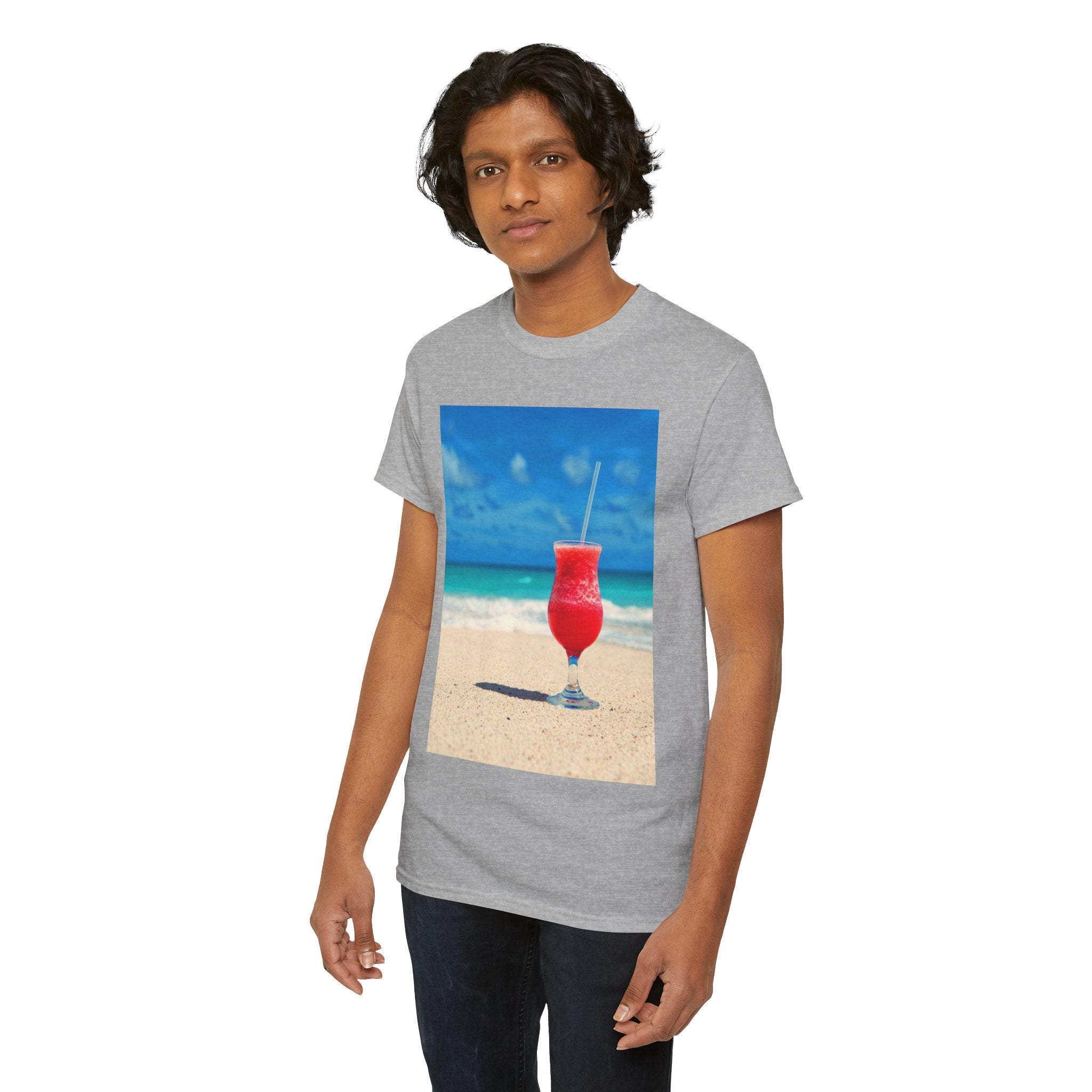 Tropical Beach Cocktail Graphic Tee (Summer Vacation Drink)