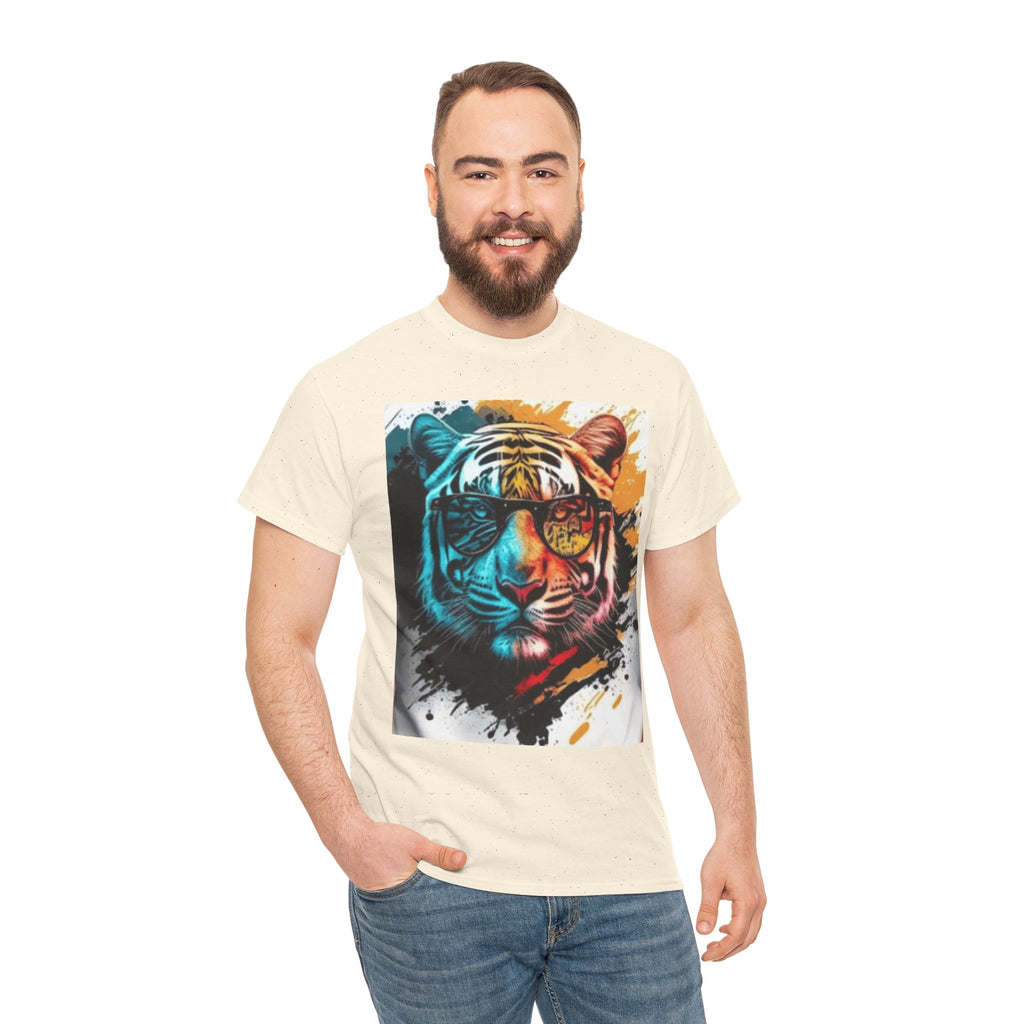 Tiger Portrait T-Shirt — Colorful Abstract Tiger Face Tee