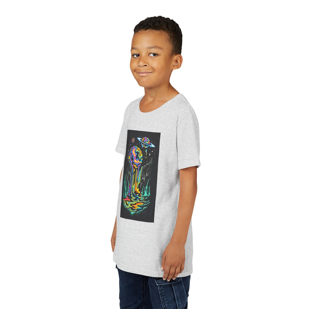 Youth Tee — Neon Drip Planet Space Graphic