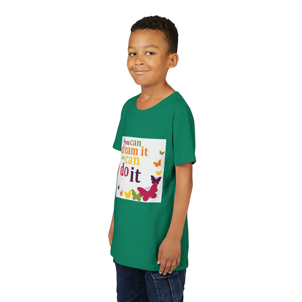 Youth Tee – "If You Can Dream It You Can Do It" Colorful Butterfly Inspirational Shirt