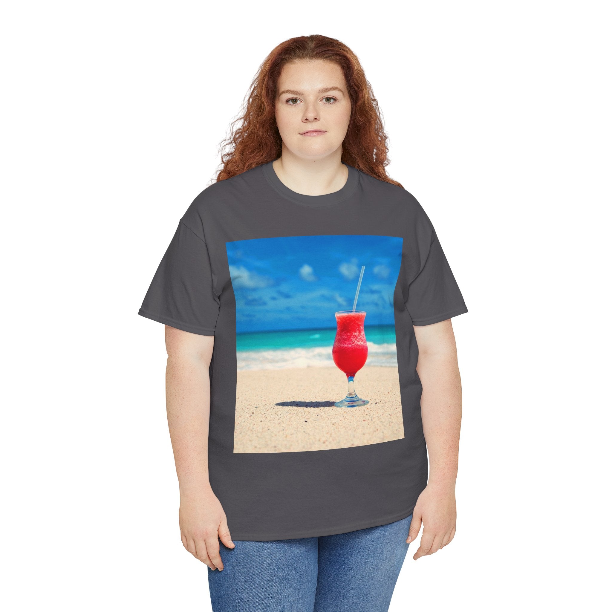 Tropical Beach Cocktail Graphic Tee (Summer Vacation Drink)