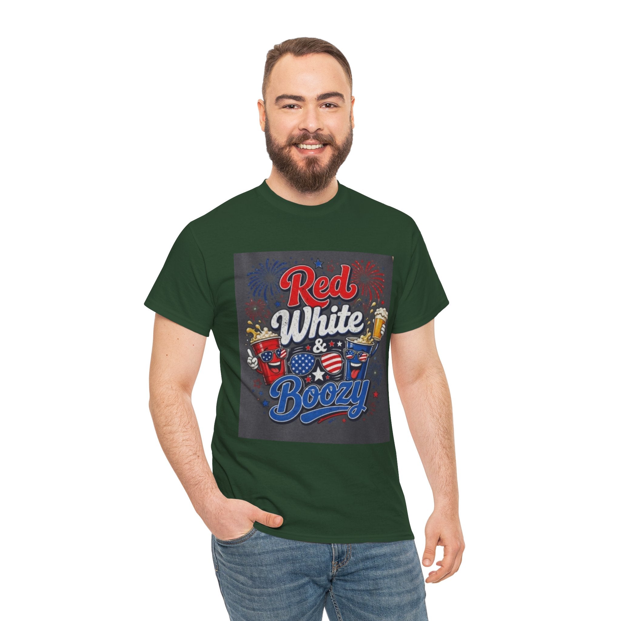 Red White & Boozy T-Shirt – Patriotic 4th of July Party Tee