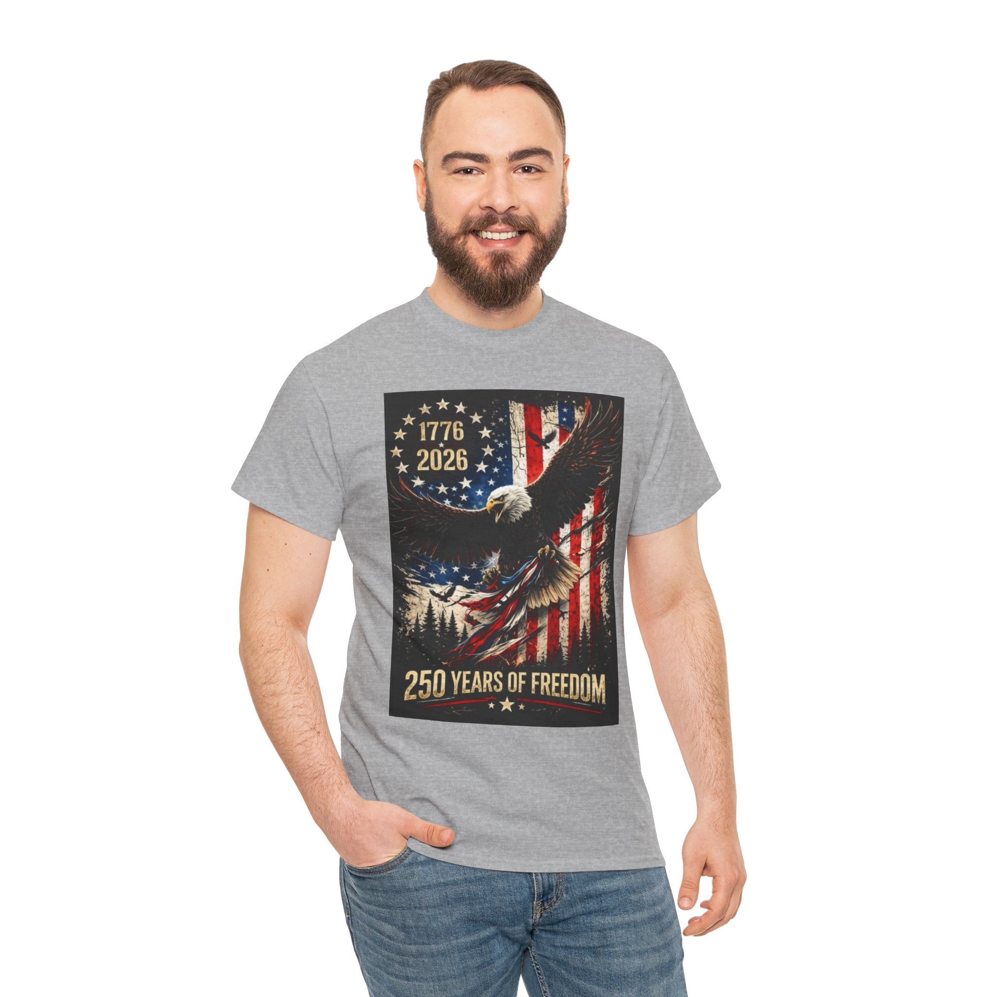 Patriotic Tee — 1776–2026 Bald Eagle "250 Years of Freedom" Shirt