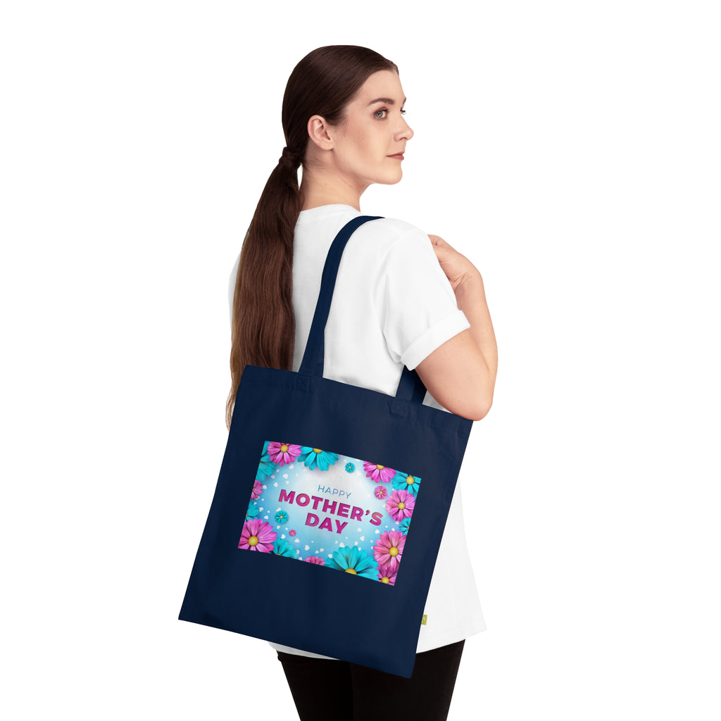 Mother's Day Floral Tote Bag – 'Happy Mother's Day' Organic Cotton Gift Tote
