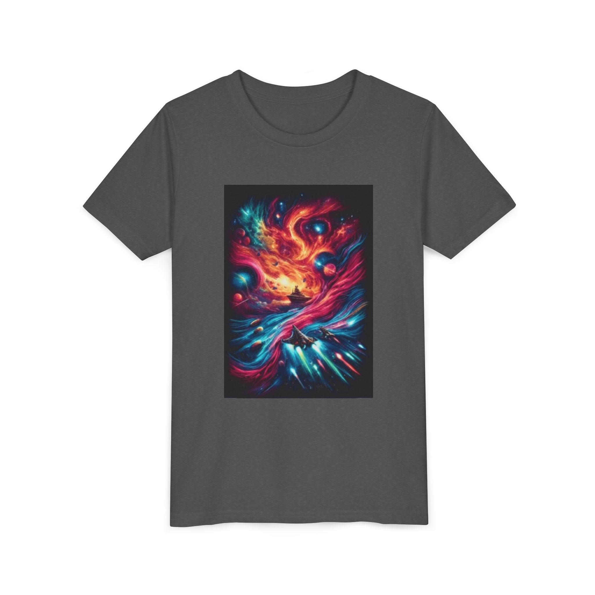 Youth Tee — Cosmic Phoenix Abstract Galaxy Art