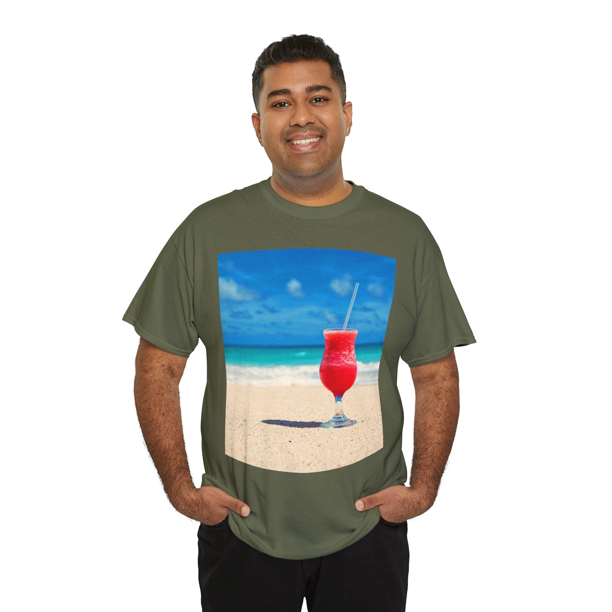 Tropical Beach Cocktail Graphic Tee (Summer Vacation Drink)