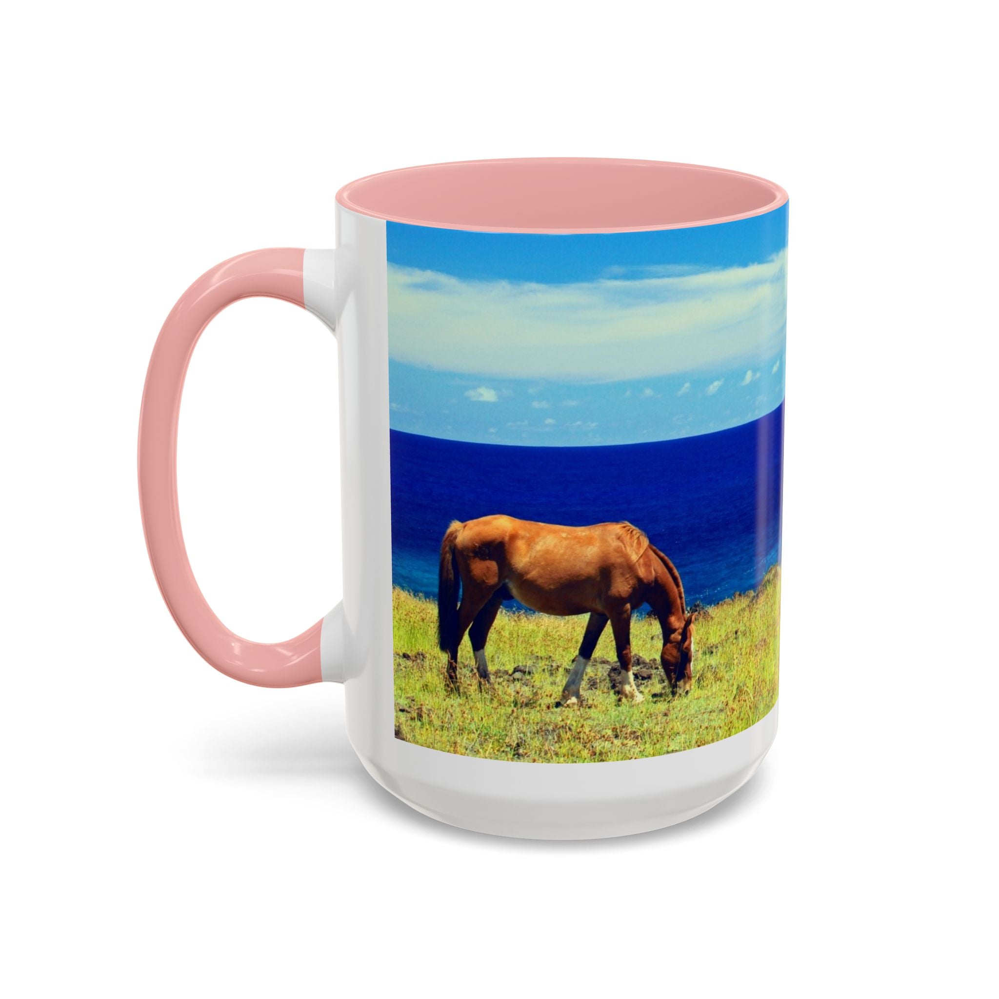 Coastal Landscape Accent Coffee Mug – Ocean View Beach Scene (11/15oz)