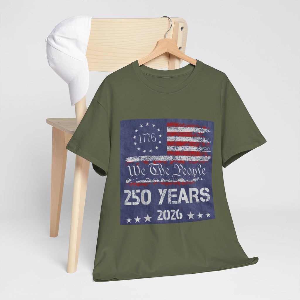 T-Shirt — Vintage 'We The People 250 Years 2026' Patriotic American Flag Tee