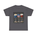 Wine Glasses with American Flag Design Tee