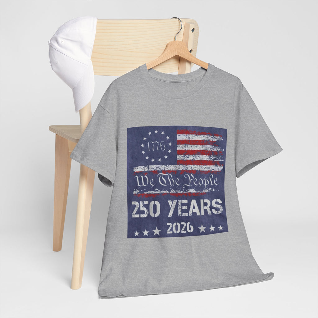T-Shirt — Vintage 'We The People 250 Years 2026' Patriotic American Flag Tee