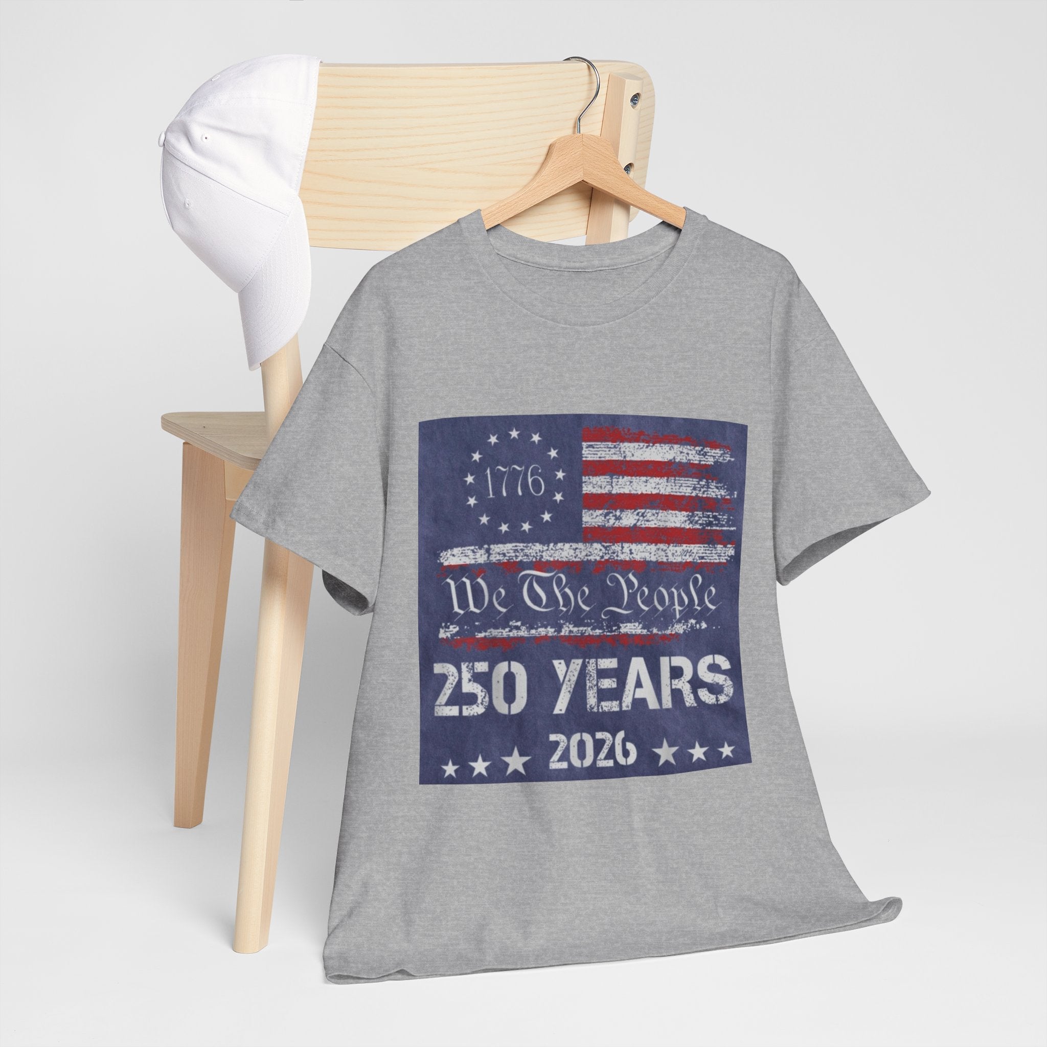 T-Shirt — Vintage 'We The People 250 Years 2026' Patriotic American Flag Tee