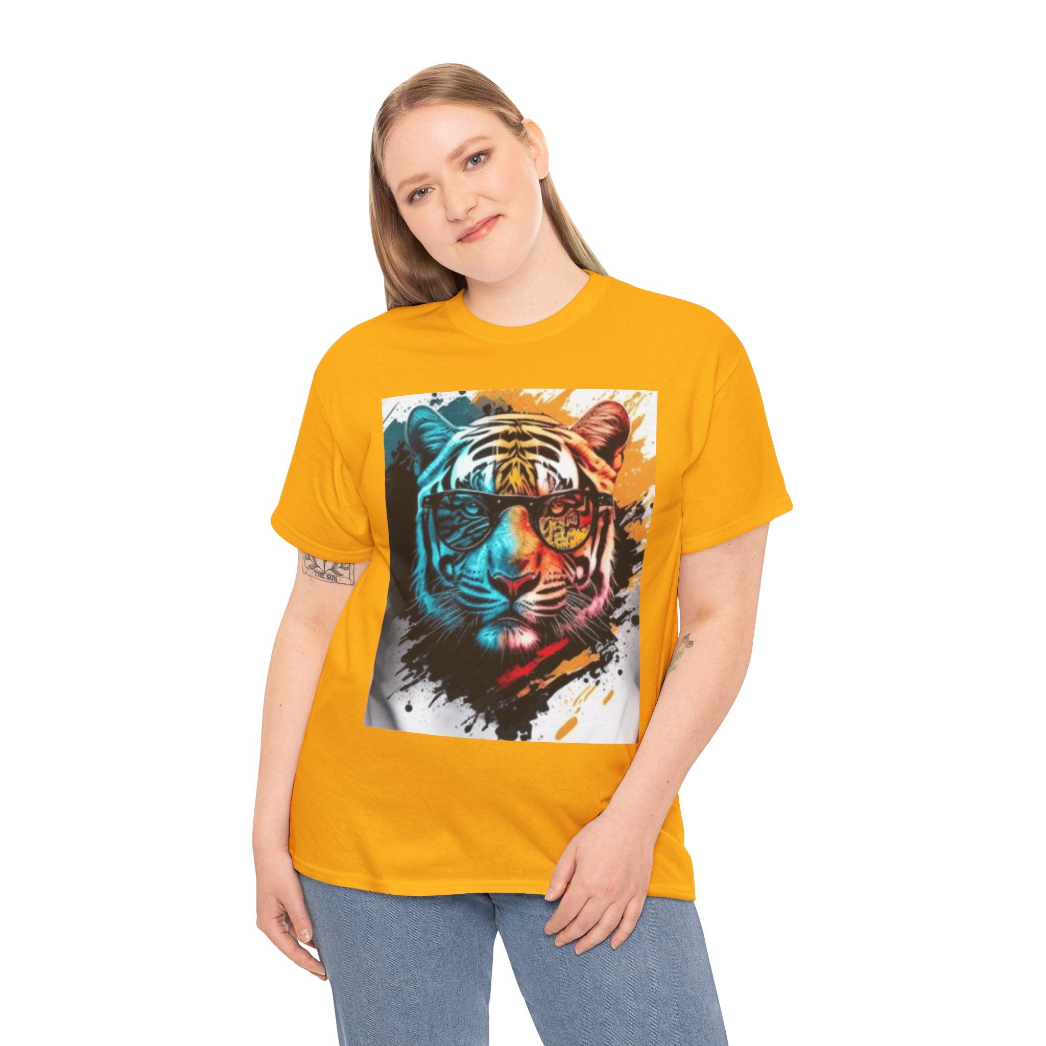 Tiger Portrait T-Shirt — Colorful Abstract Tiger Face Tee