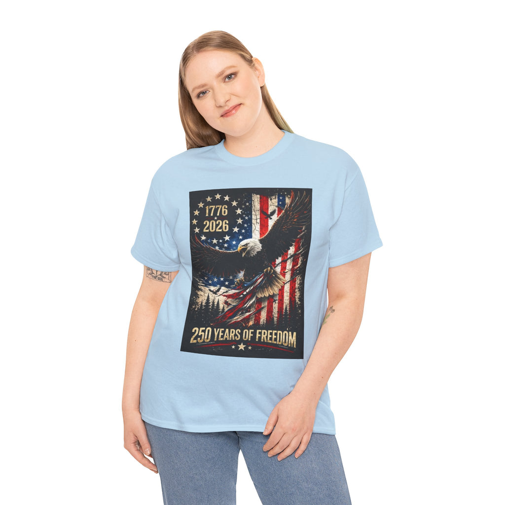 Patriotic Tee — 1776–2026 Bald Eagle "250 Years of Freedom" Shirt
