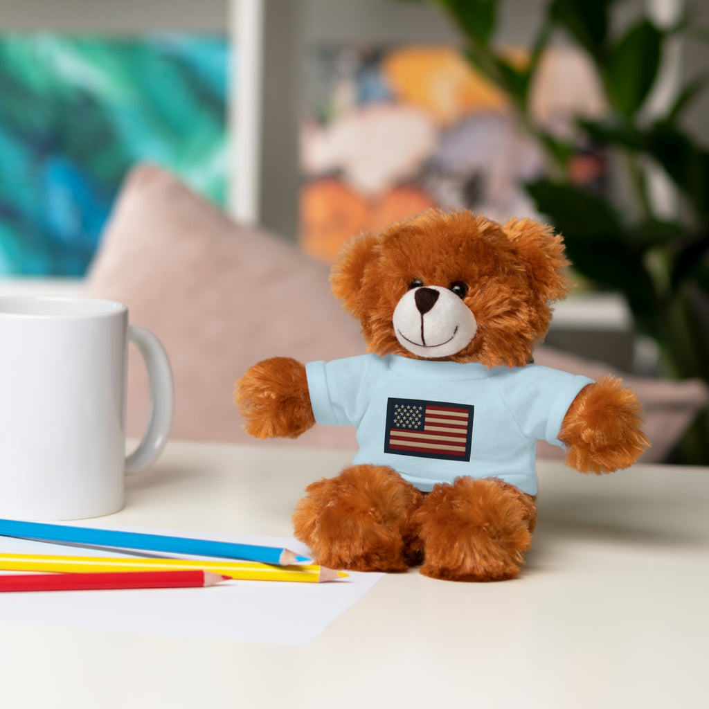 American Flag Teddy Bear with Tee — Patriotic Plush Gift