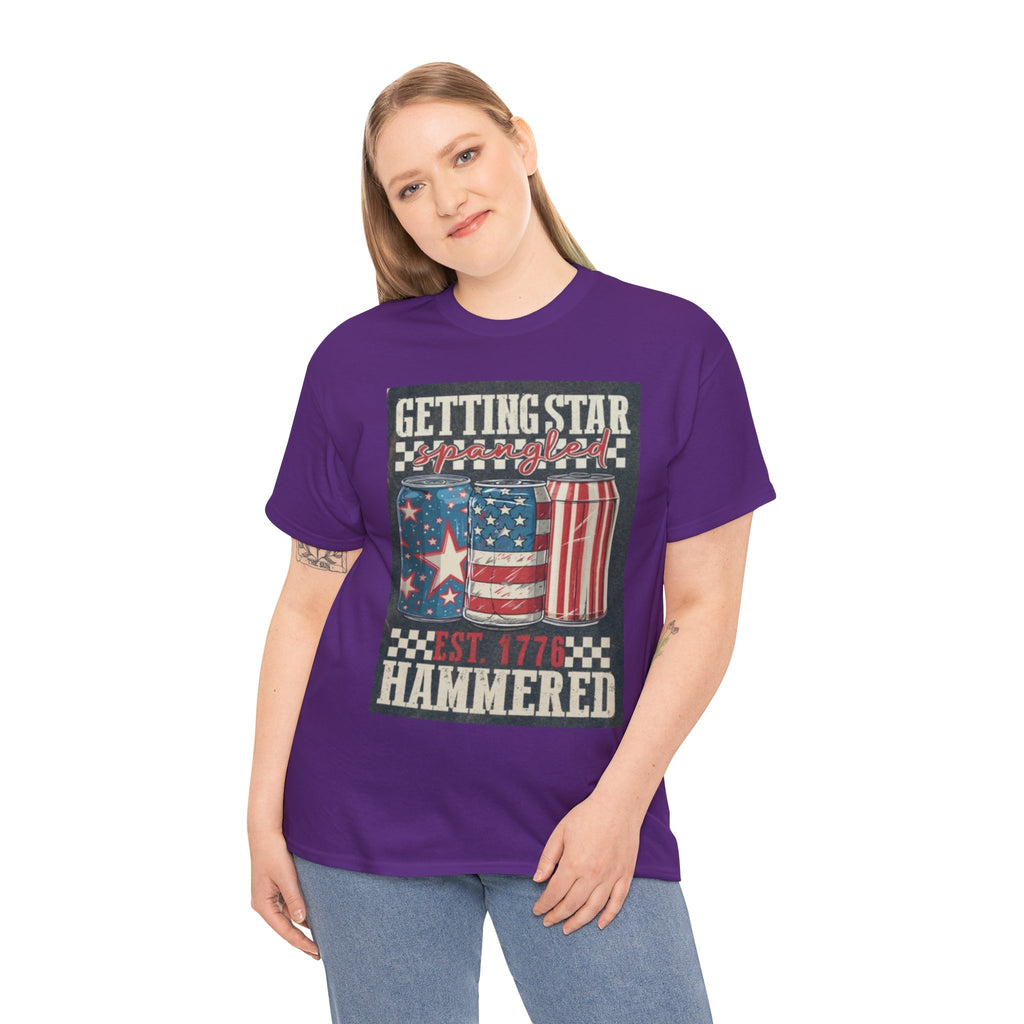Getting Star Hammered Tee — Patriotic 4th of July Beer Can T-Shirt (Est. 1776)