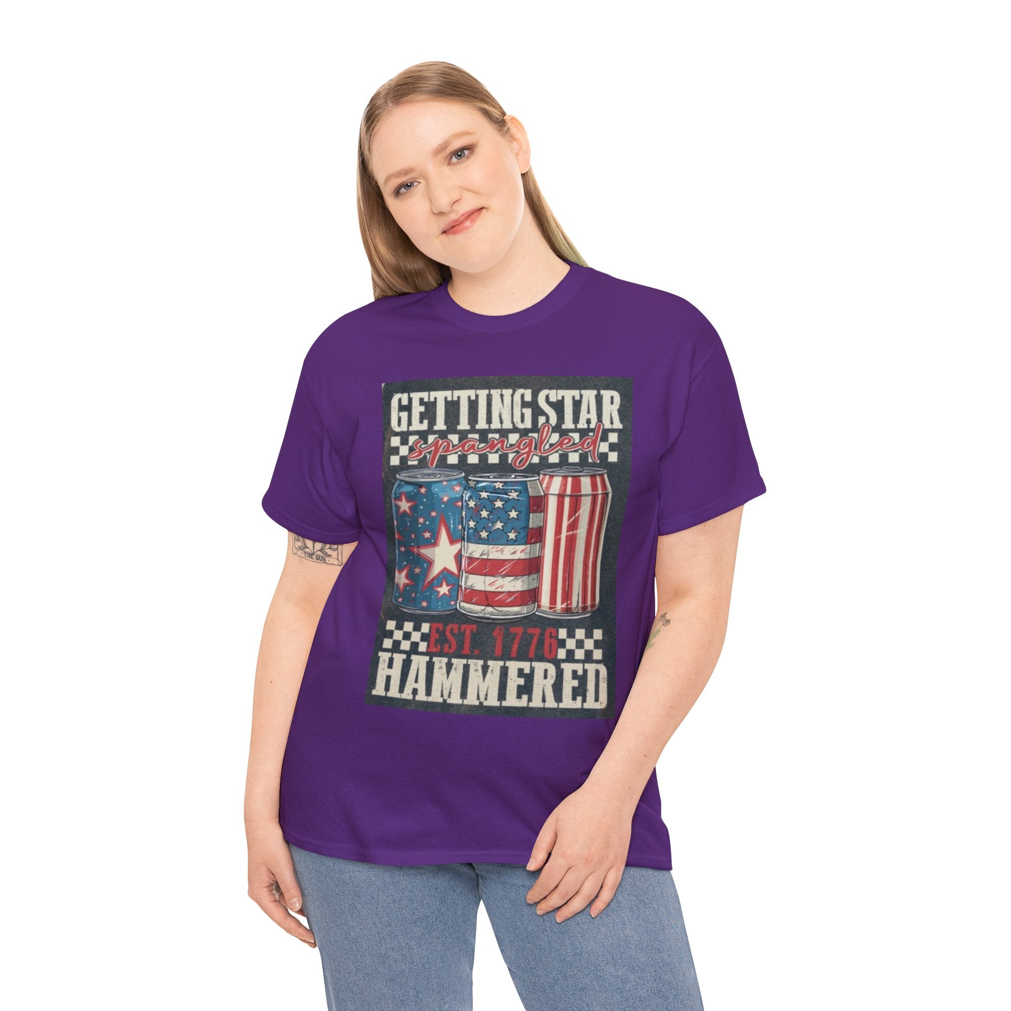 Getting Star Hammered Tee — Patriotic 4th of July Beer Can T-Shirt (Est. 1776)