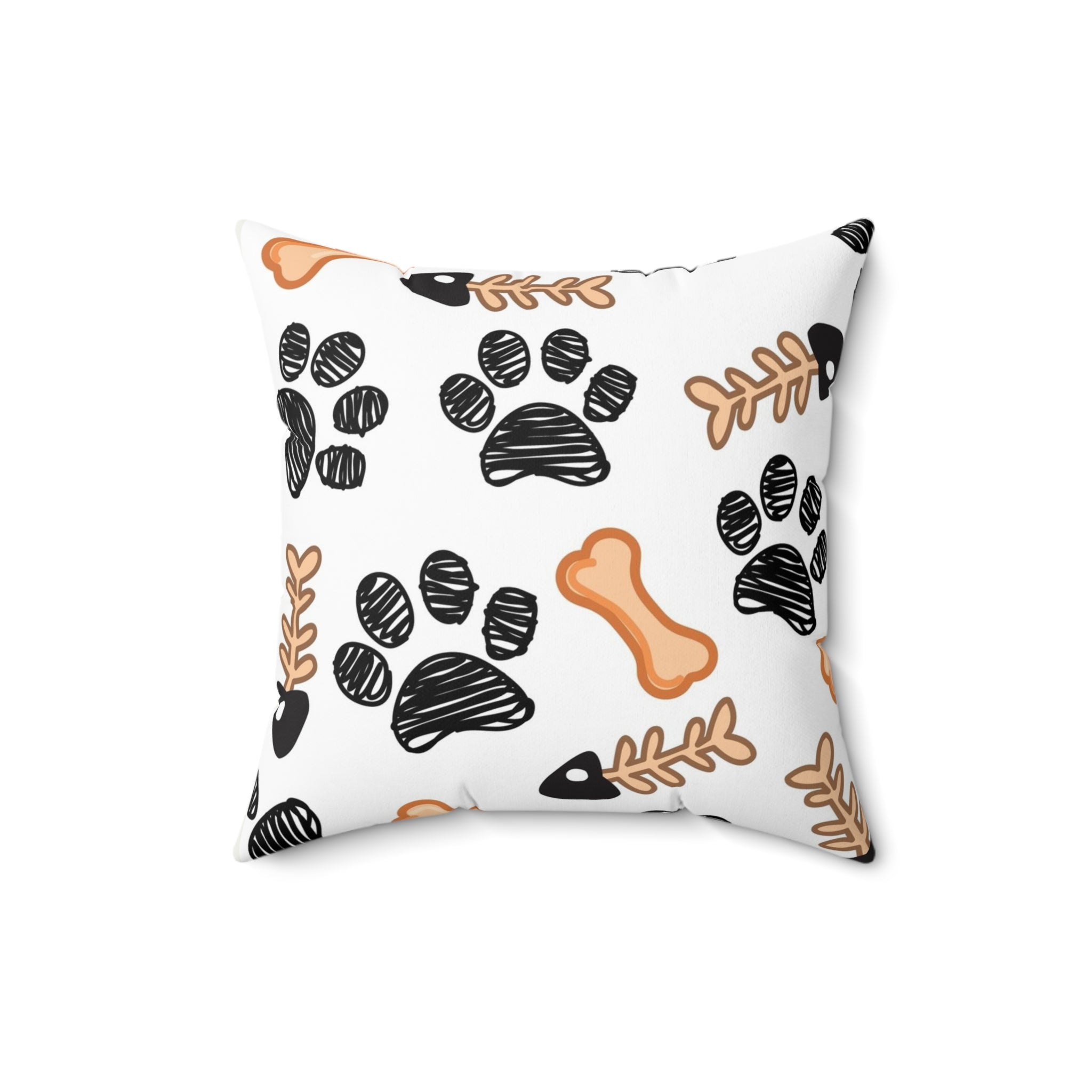Dog Paw & Bones Decorative Throw Pillow — Pet Lover