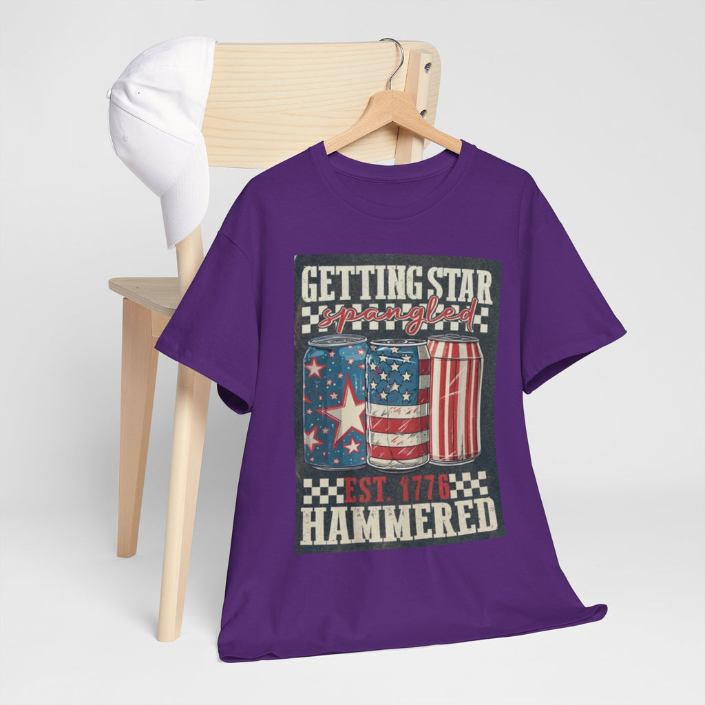 Getting Star Hammered Tee — Patriotic 4th of July Beer Can T-Shirt (Est. 1776)