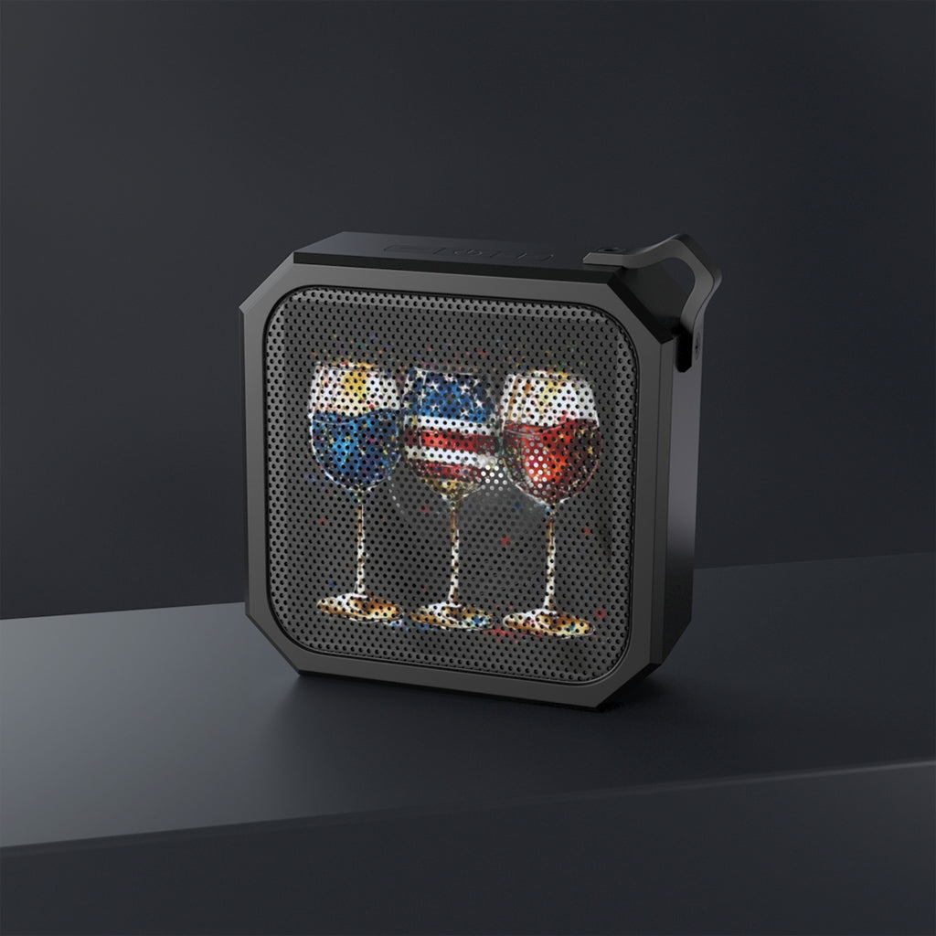 Bluetooth Speaker — Patriotic Wine Glasses Graphic (Outdoor, Waterproof)