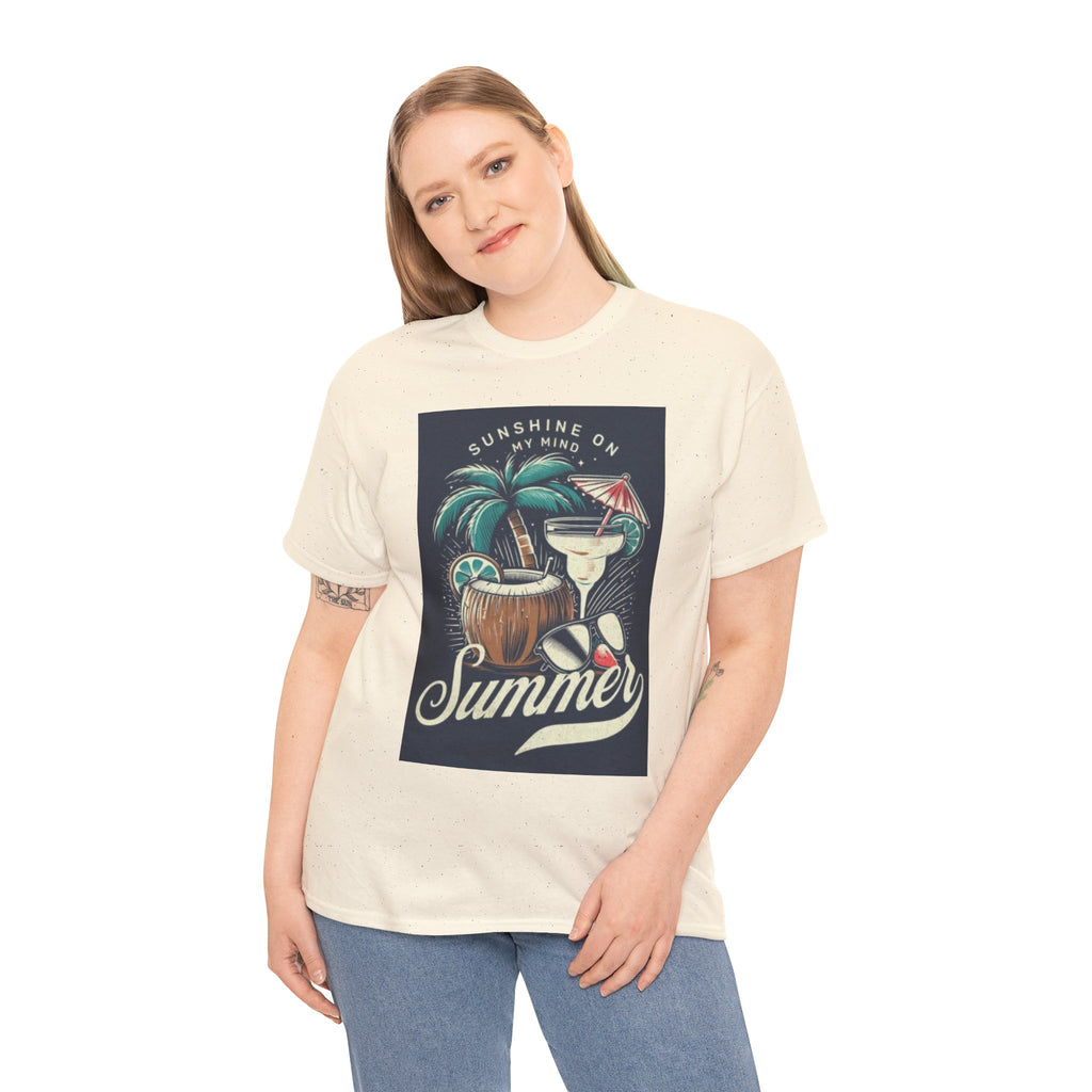 Summer Cocktail Tee — "Sunshine On My Mind" Tropical Beach T-Shirt