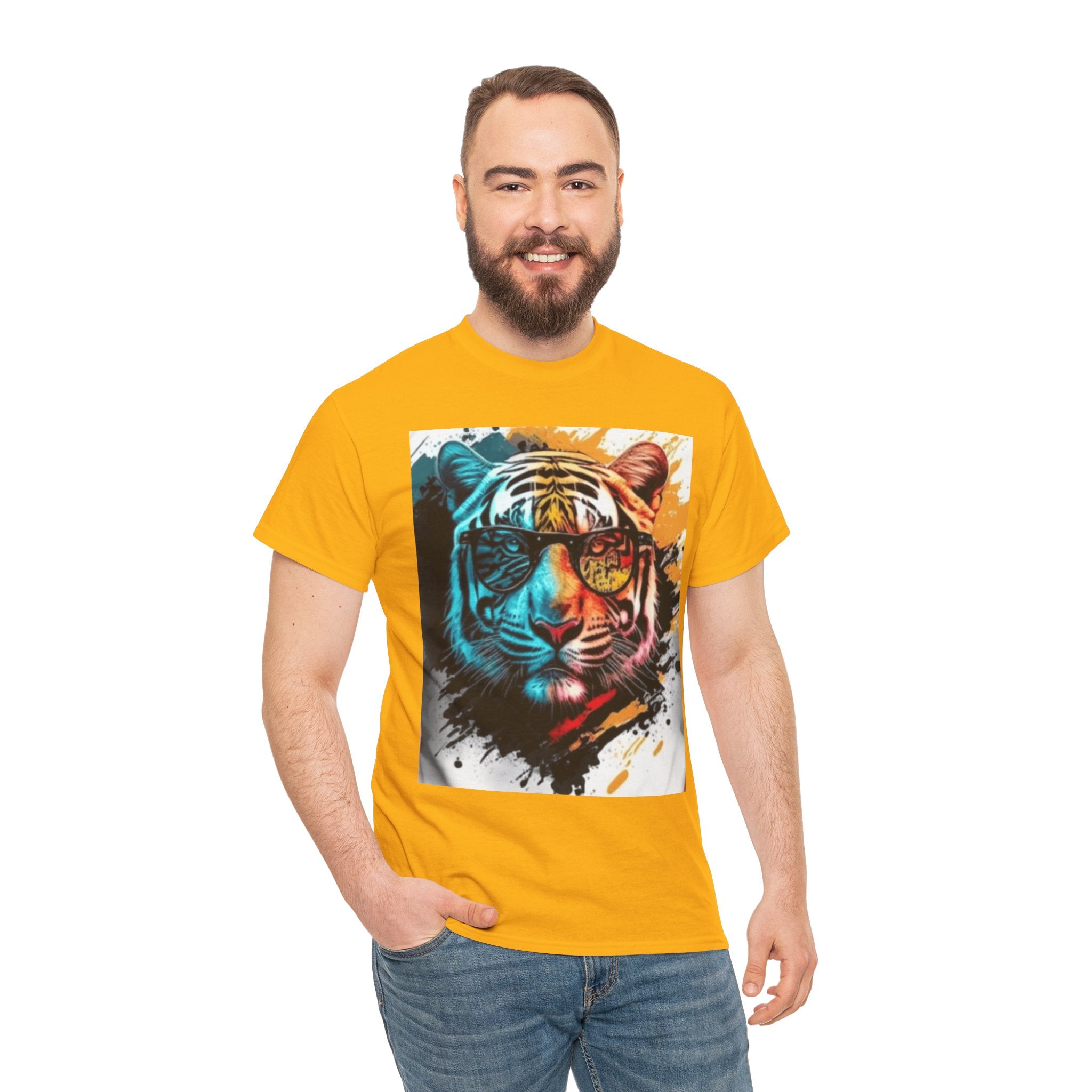 Tiger Portrait T-Shirt — Colorful Abstract Tiger Face Tee
