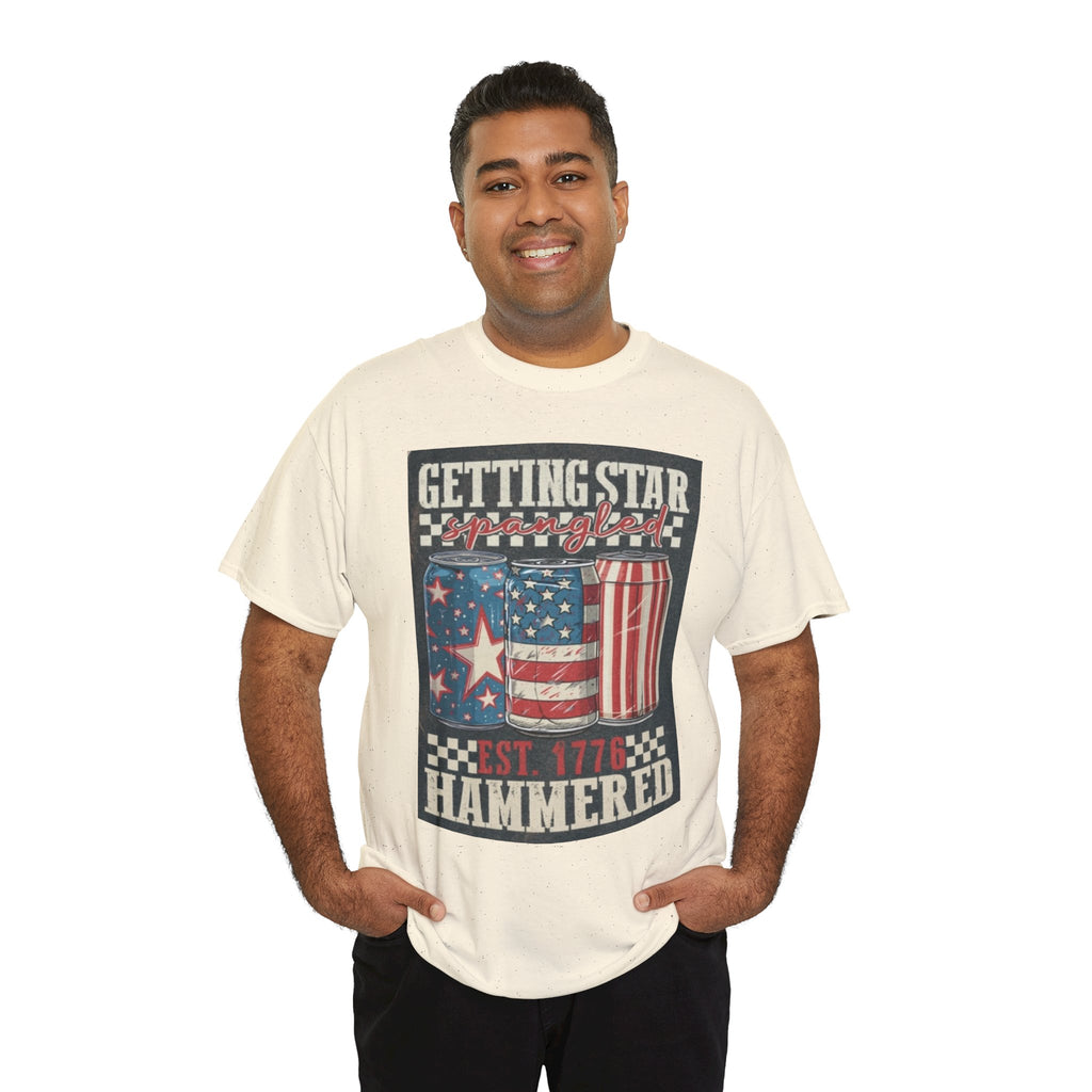 Getting Star Hammered Tee — Patriotic 4th of July Beer Can T-Shirt (Est. 1776)