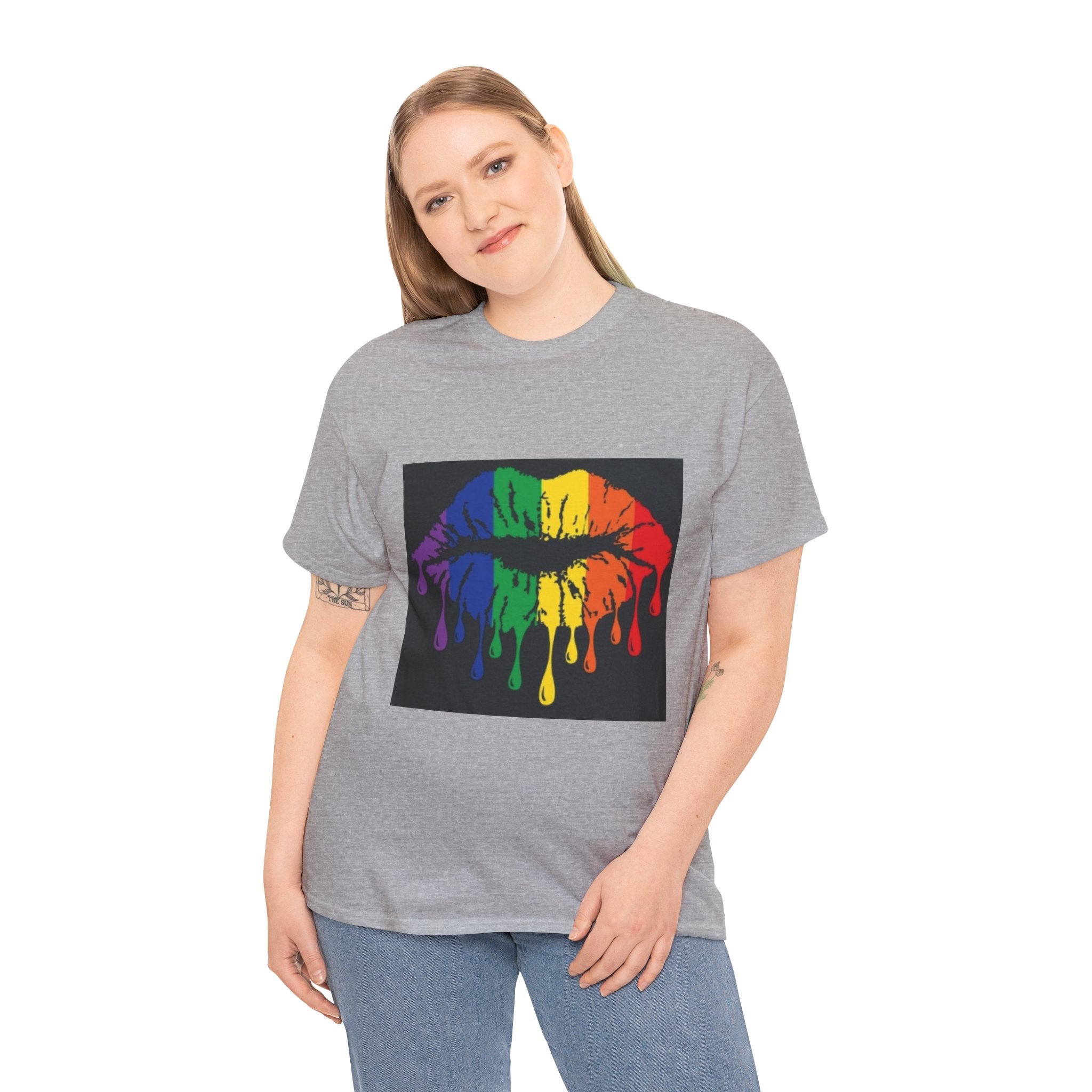 Rainbow Drip Kiss T-Shirt – LGBTQ+ Pride Graphic Tee