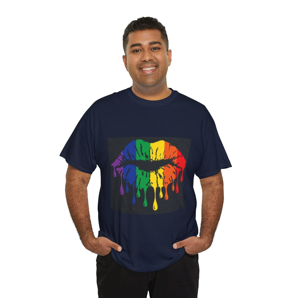 Rainbow Drip Kiss T-Shirt – LGBTQ+ Pride Graphic Tee