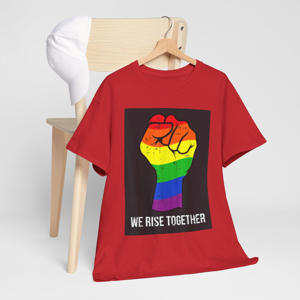 We Rise Together Rainbow Fist T-Shirt